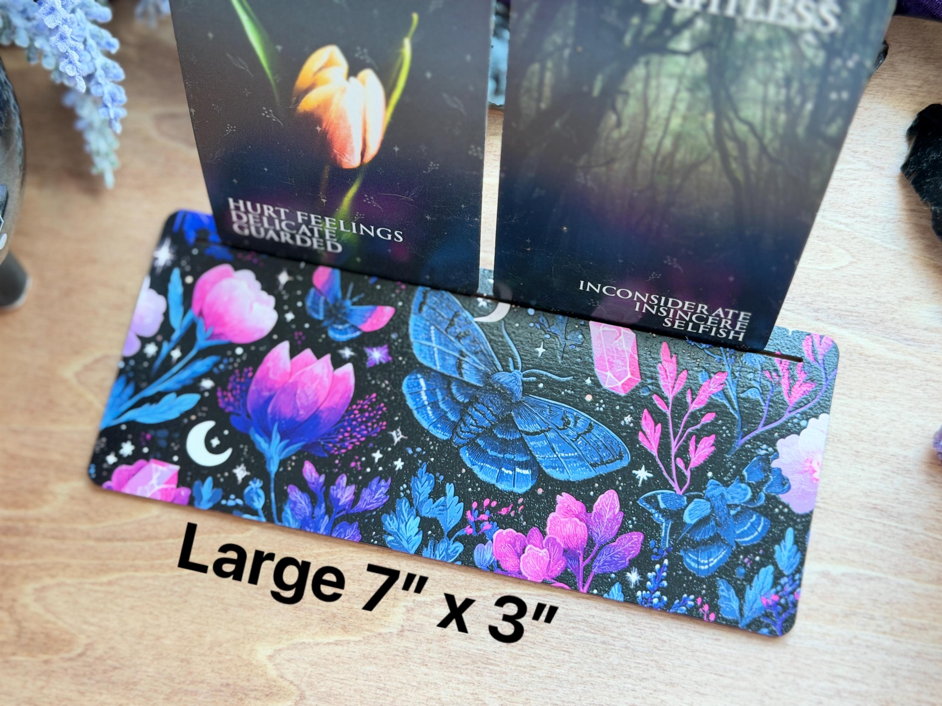 Celestial Butterfly Tarot Card Stand – UV Printed Wooden Altar Display Holder
