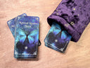 Tarot Deck Bag – Velvet Celestial Purple Mystic Card Storage Pouch | oracle card deck box and artwork