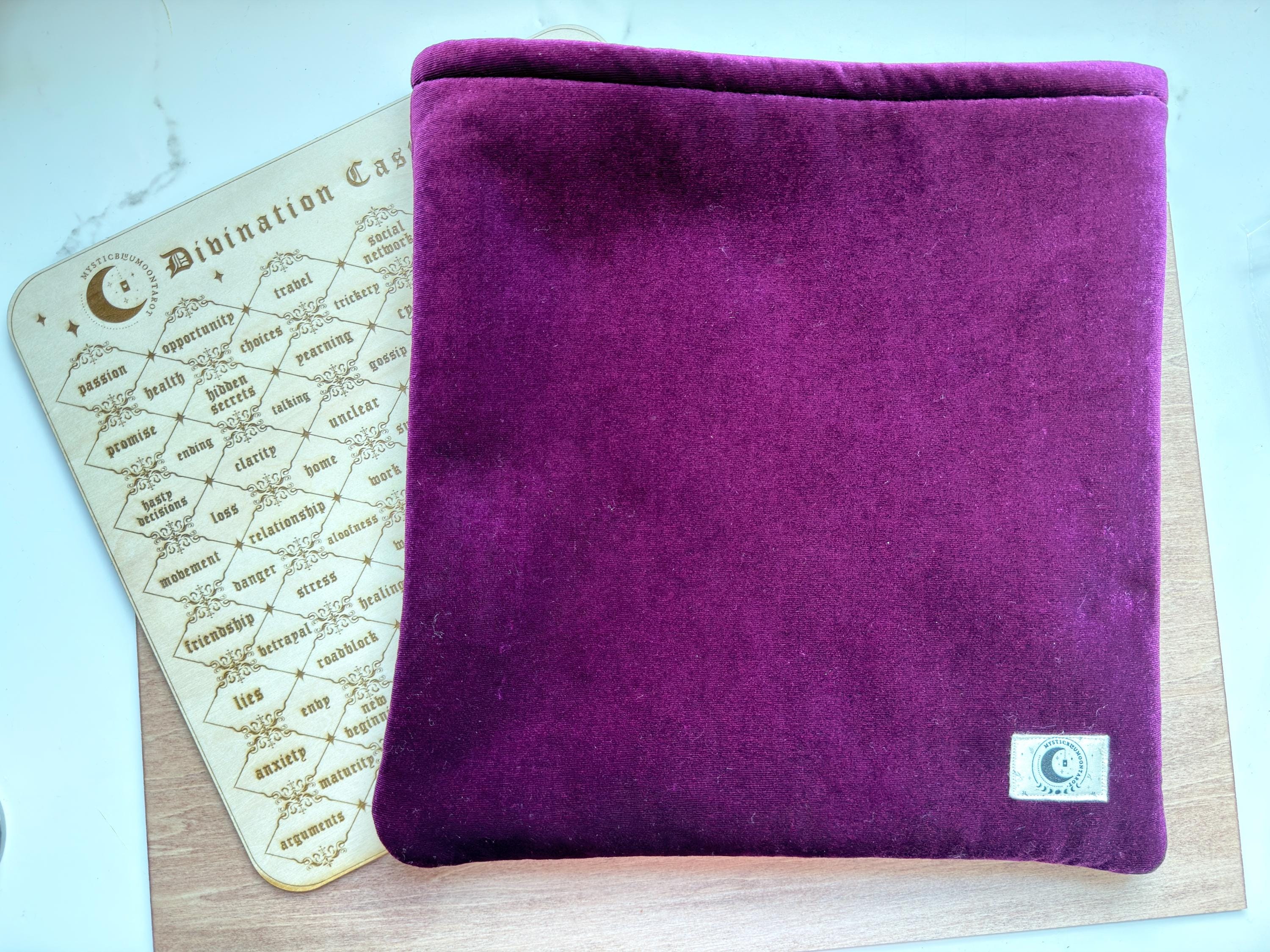 Plum Velvet Divination Casting Board Sleeve | Padded Altar Tool Pouch