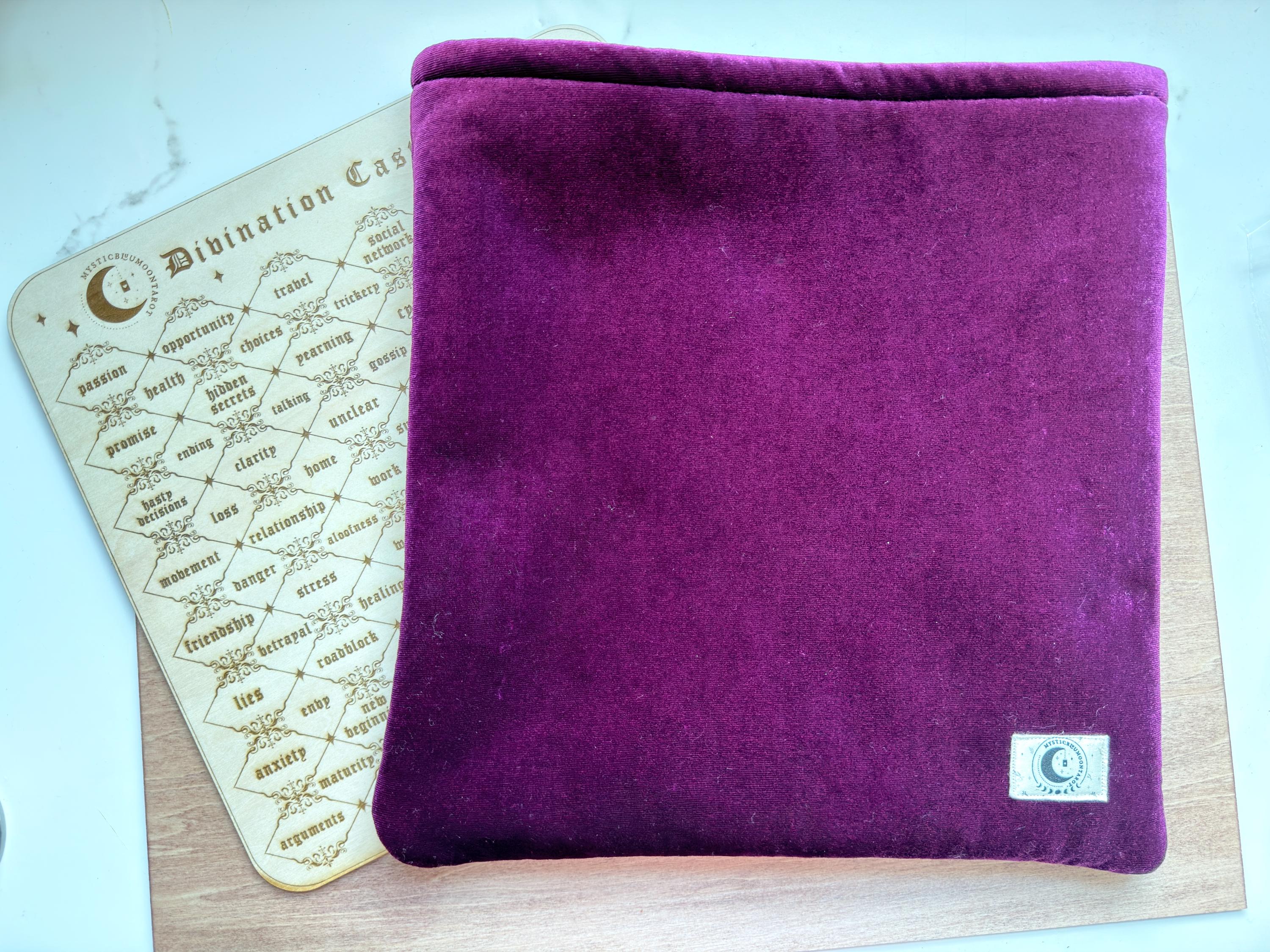 Plum Velvet Divination Casting Board Sleeve | Padded Altar Tool Pouch