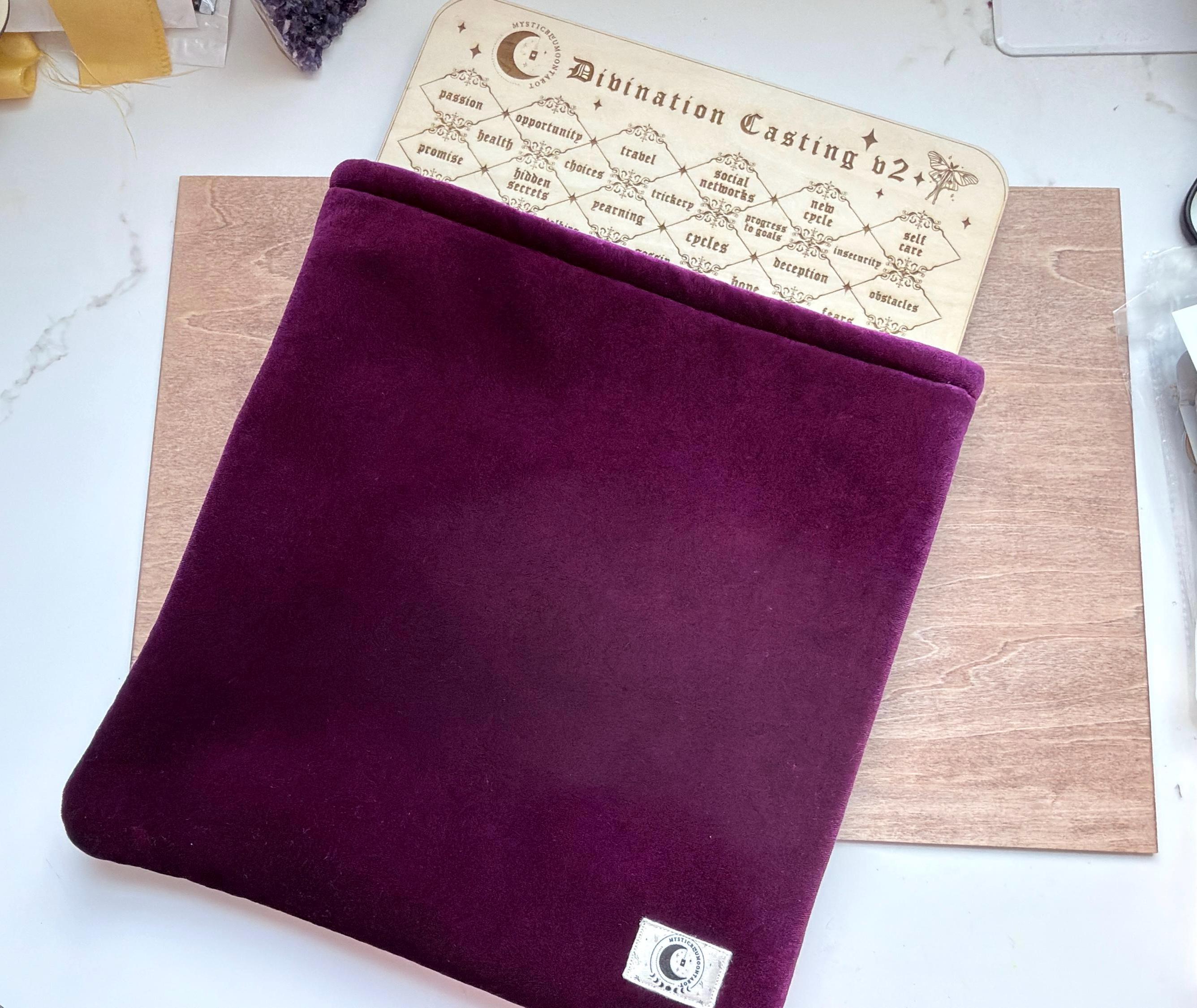 Plum Velvet Divination Casting Board Sleeve | Padded Altar Tool Pouch