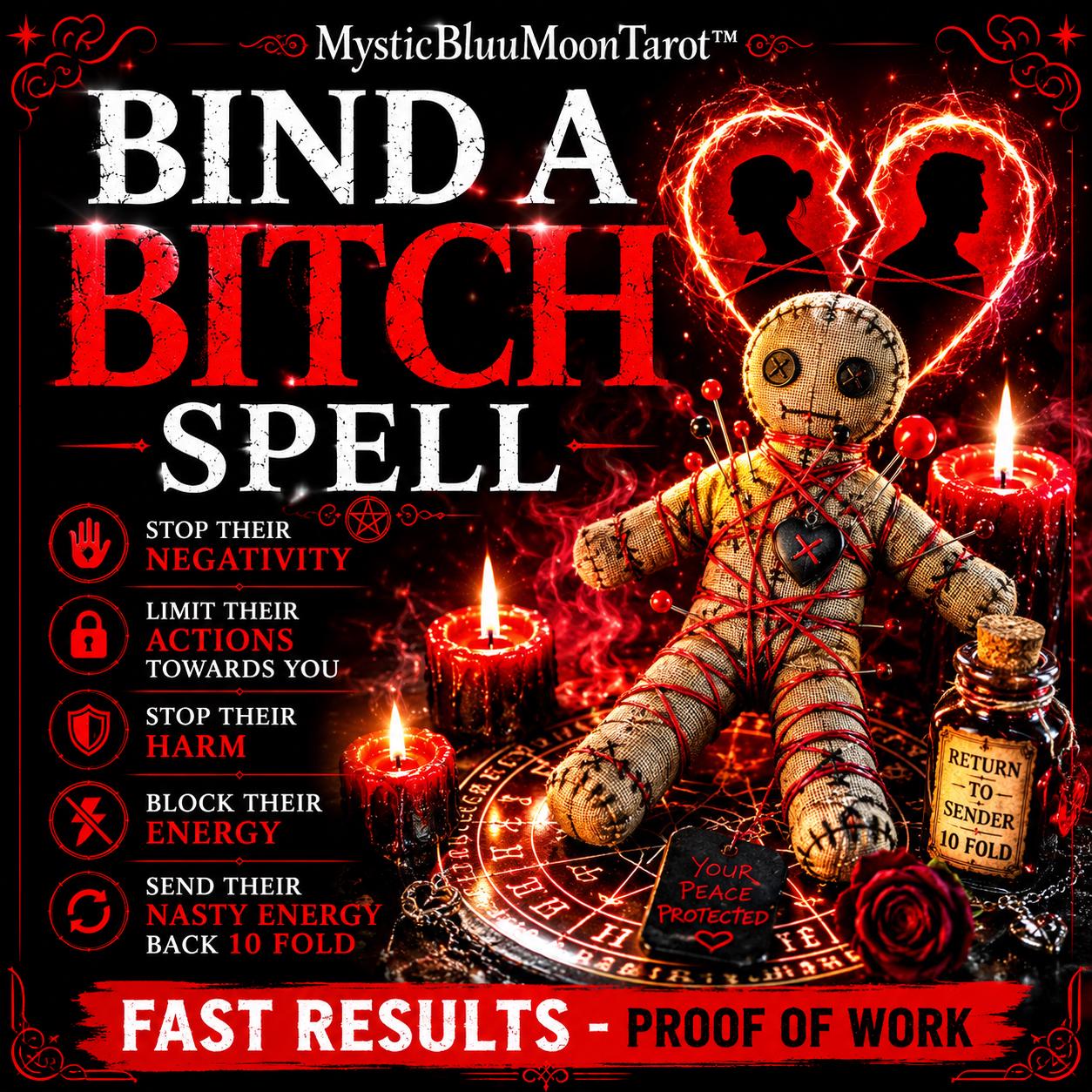 Binding Enemy Spell, For Stopping Them From Harming You, Return Their Energy 10 Fold, Get Revenge & Protection