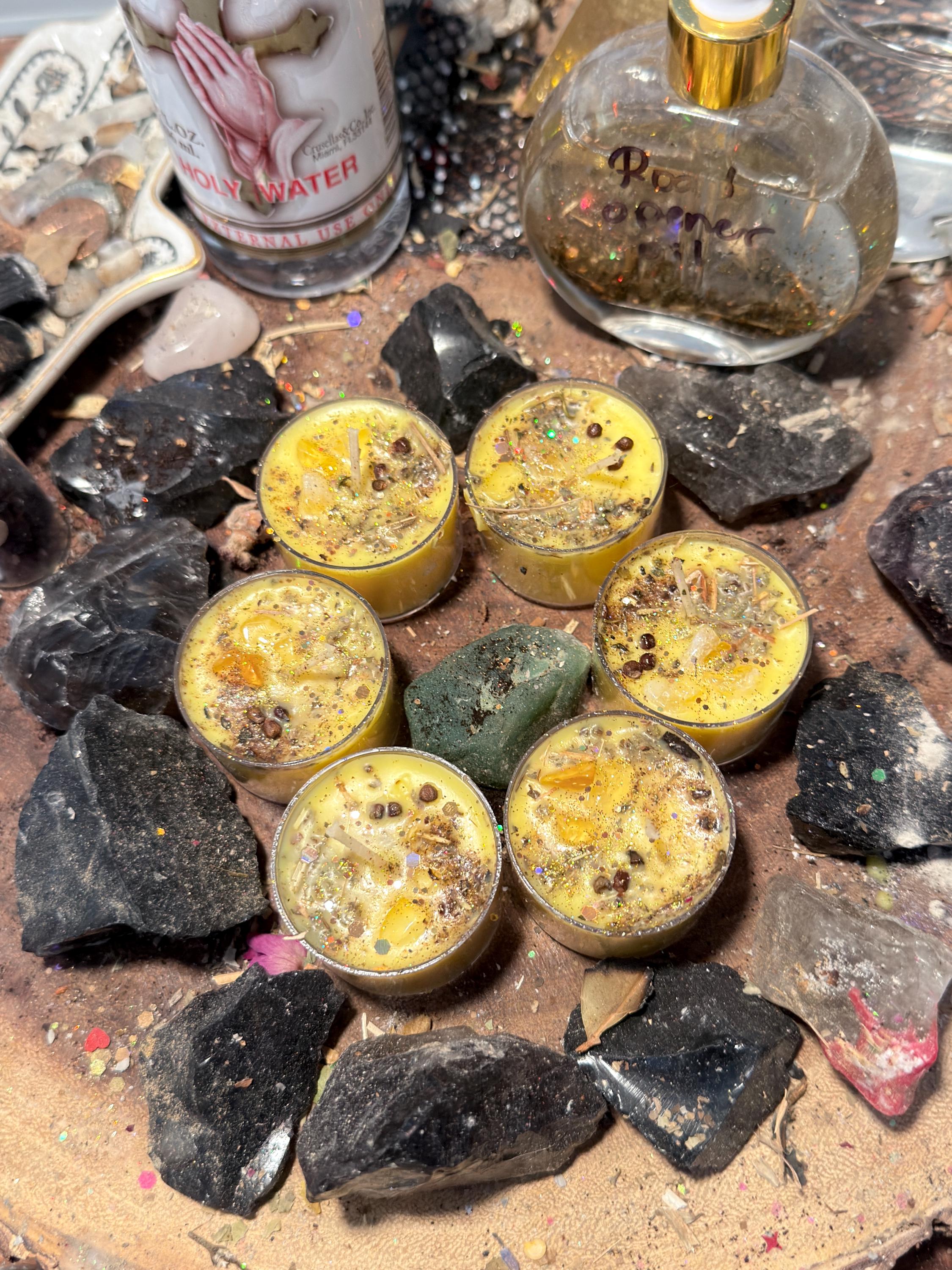 Intention Tealight Candle Set | Soy Wax Ritual Candles for Protection, Cleansing & Spiritual Practice