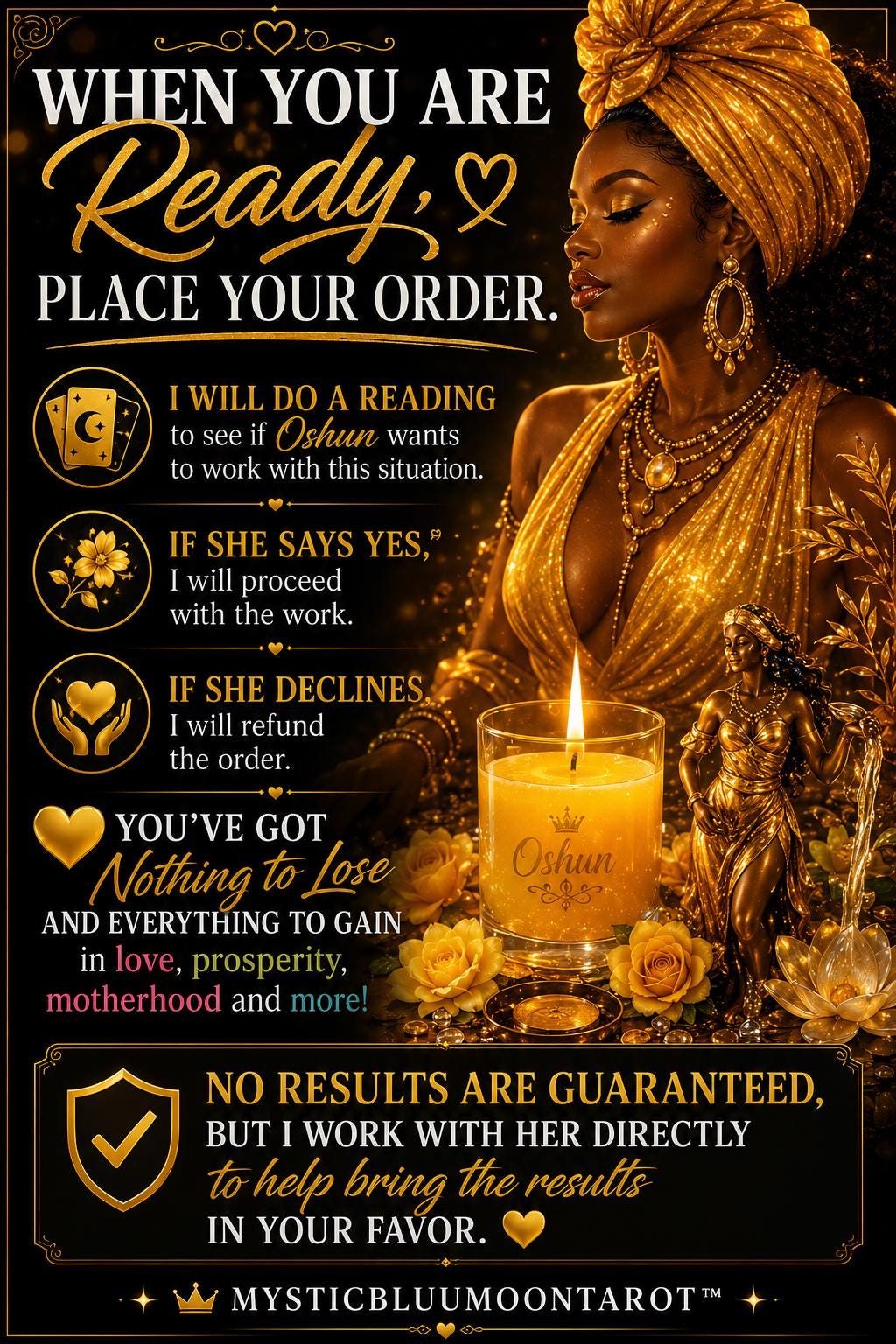 Oshun Love & Prosperity Spell | Spiritual Ritual for Attraction, Luck, Abundance