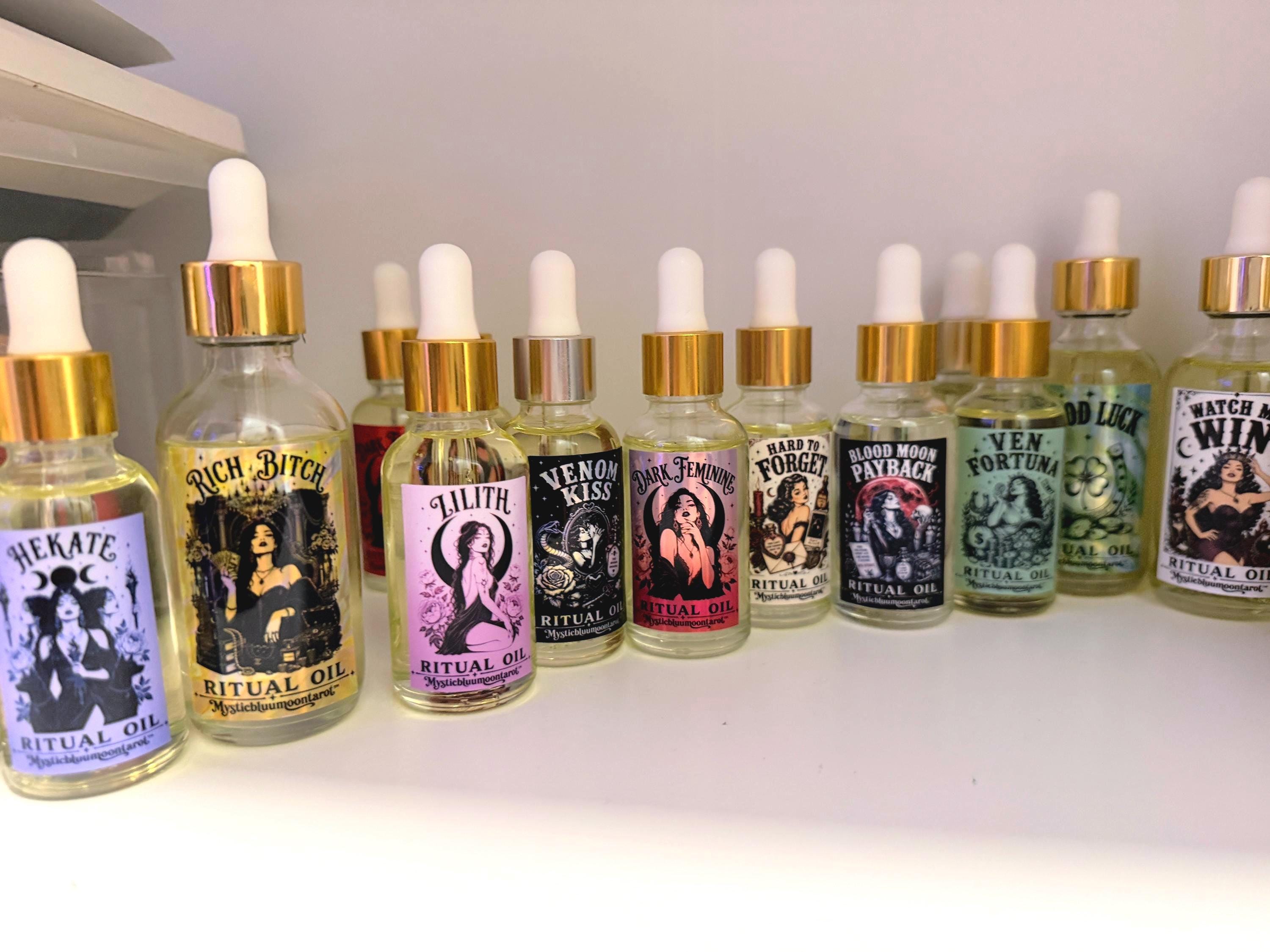 Spell Oils 1oz | For Spellwork, Manifestation, Protection, Love, Luck & Prosperity | Witchcraft Supplies 30ml