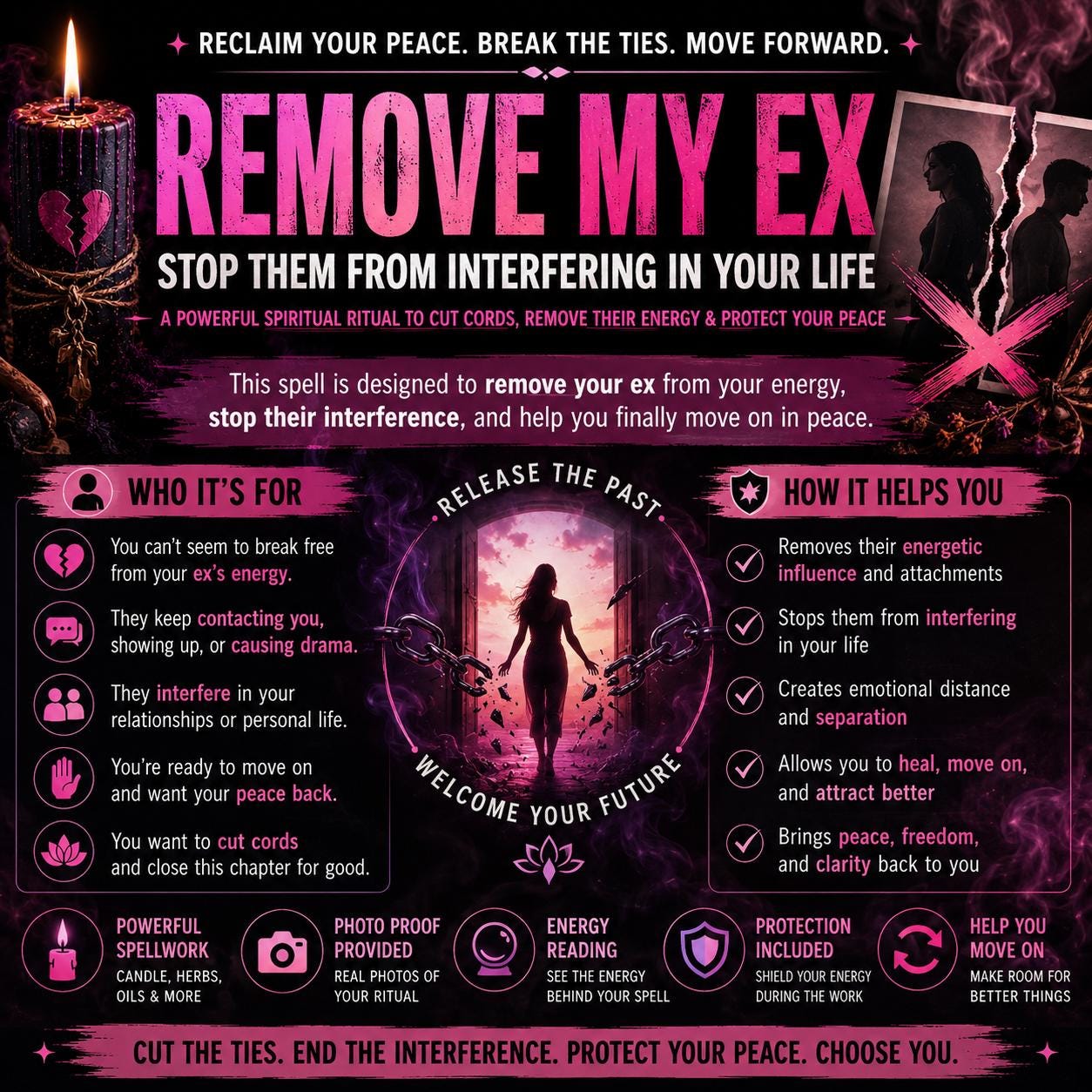 Remove My Ex Spell | Stop Them From Interfering In My Life | Cord Cutting, Emotional Release, Peace & Freedom Ritual