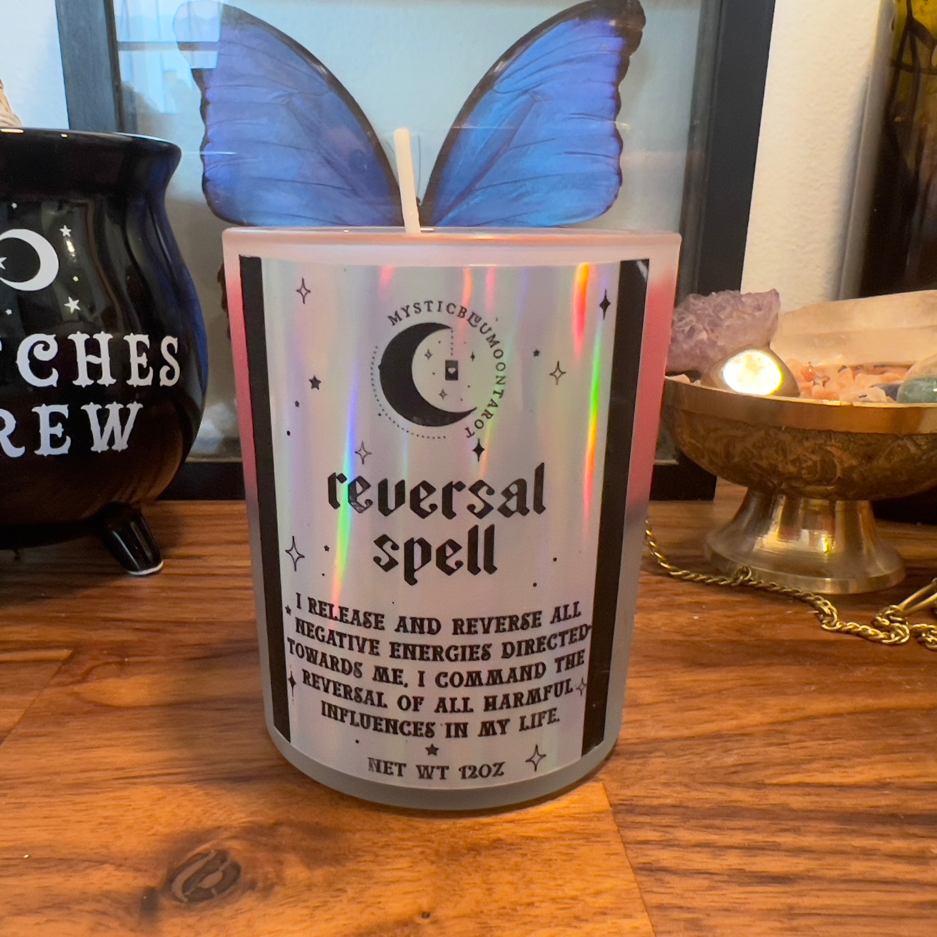 Reversal Fixed Candle - Return to Sender Ward Off Negativity Spiritual Candles - Witchcraft Oil, Spell Candle, Witch Tools, Crystal Infused