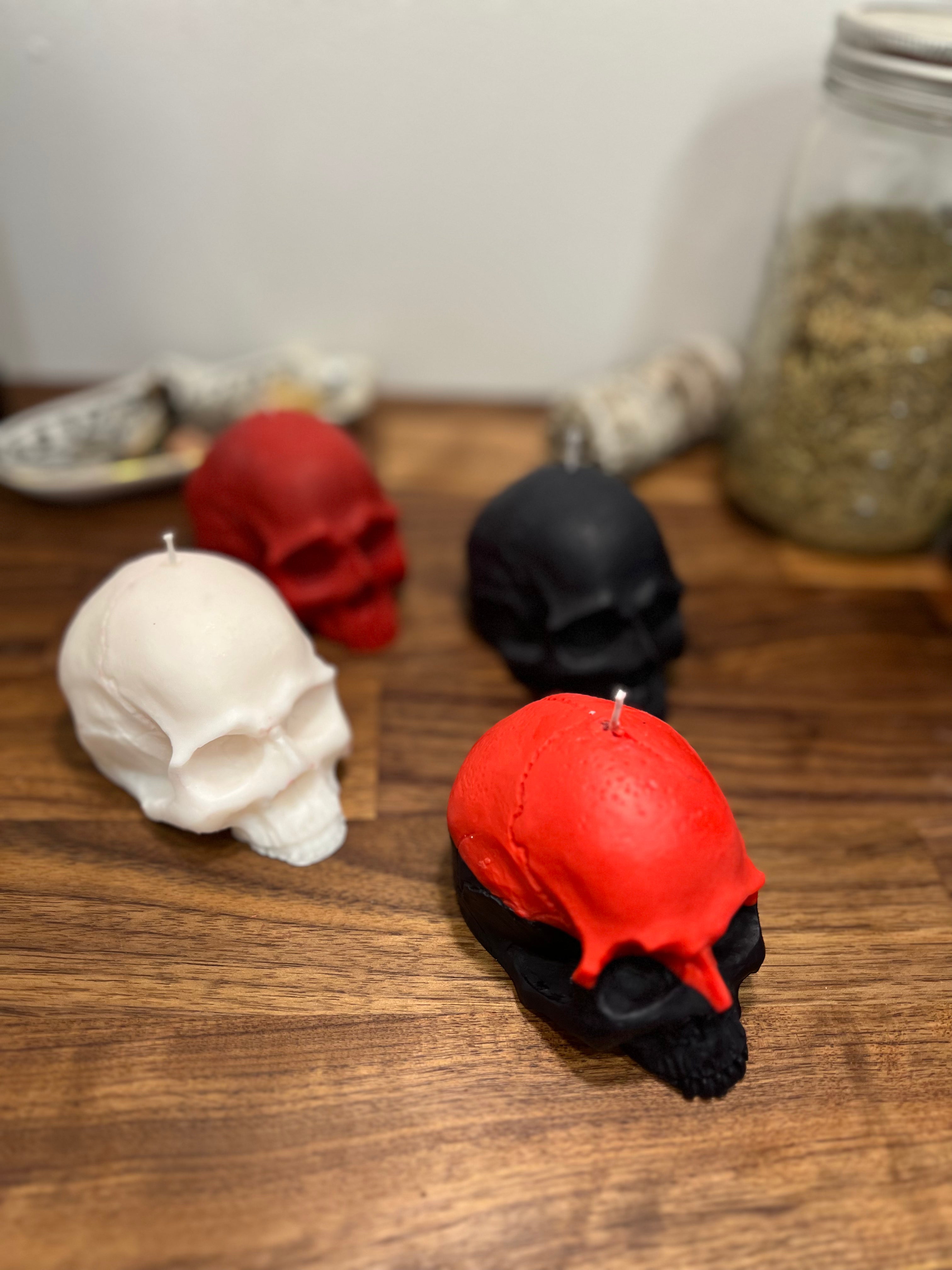 4 velas en forma de calavera | Velas de hechizos rituales