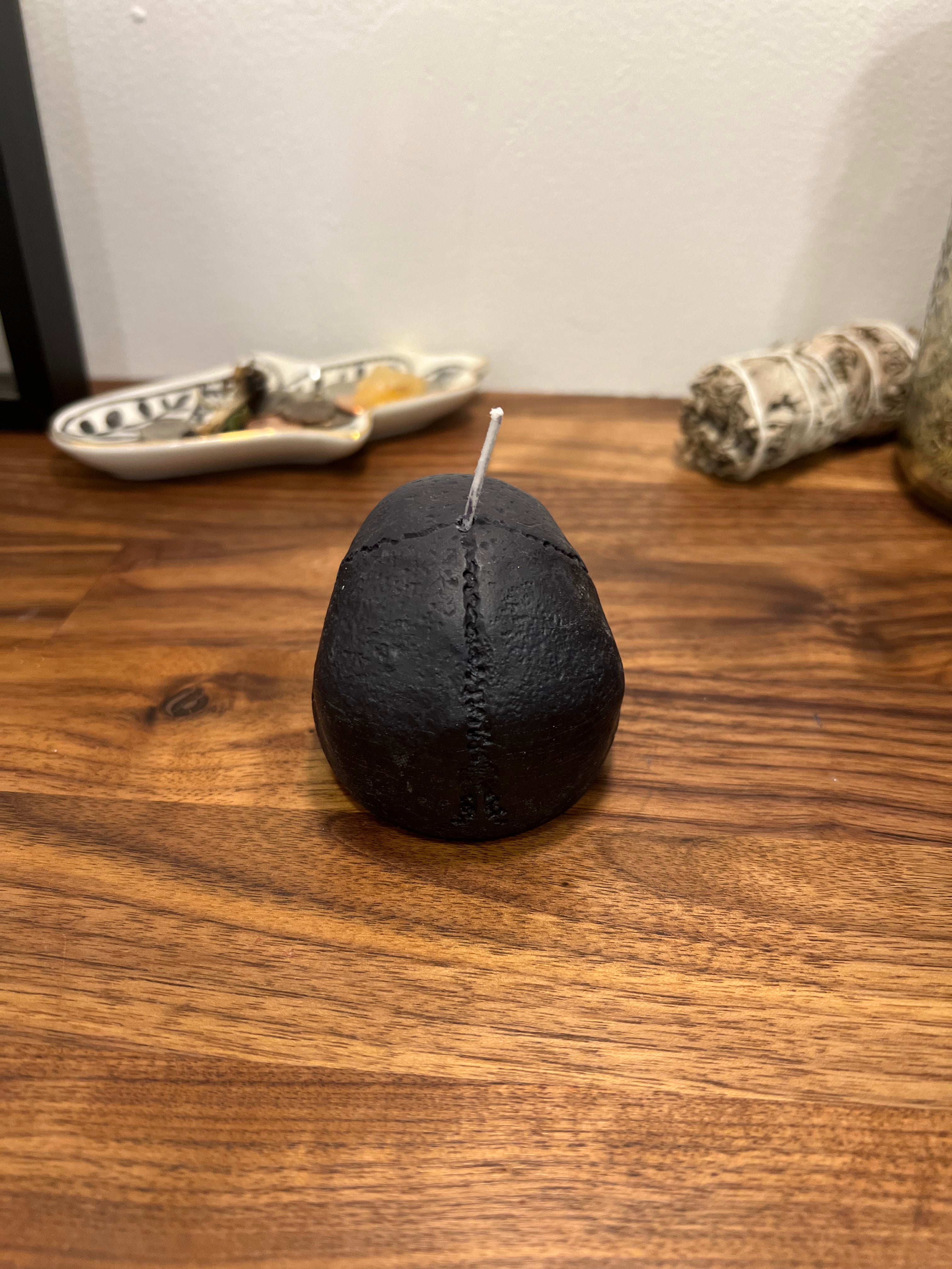 Vela en forma de calavera negra | Vela de hechizo ritual