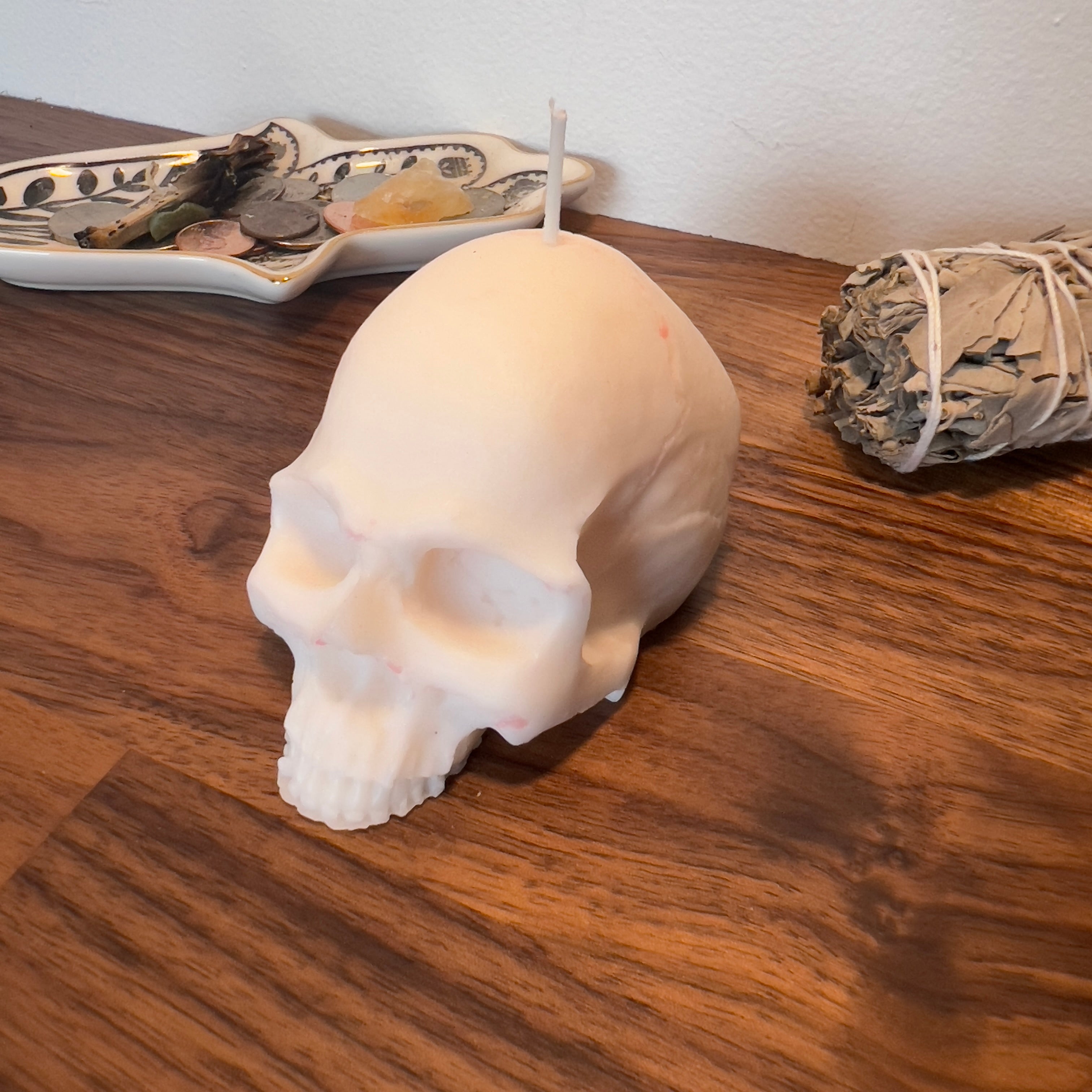 Vela en forma de calavera blanca | Vela de hechizo ritual