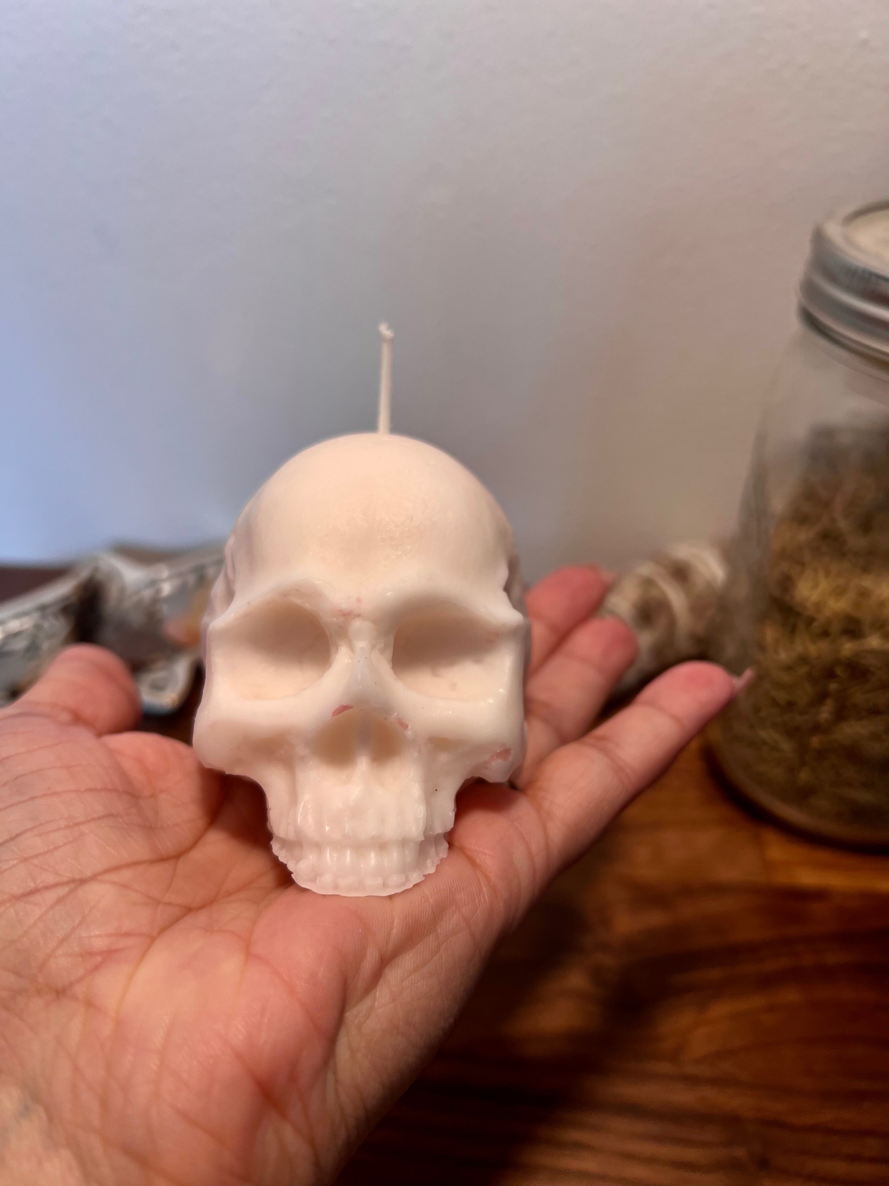Vela en forma de calavera blanca | Vela de hechizo ritual