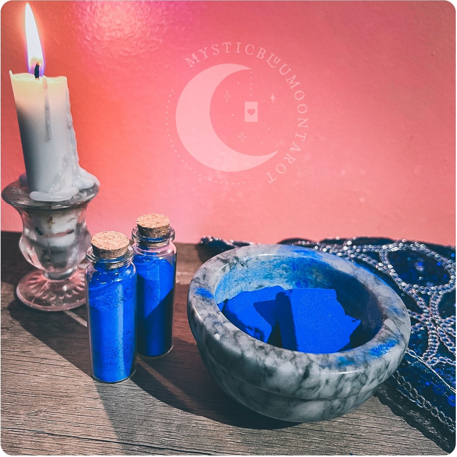 Anil Powder Corked Vial | Powerful Cleansing Powder | Handmade - MysticBluuMoonTarot
