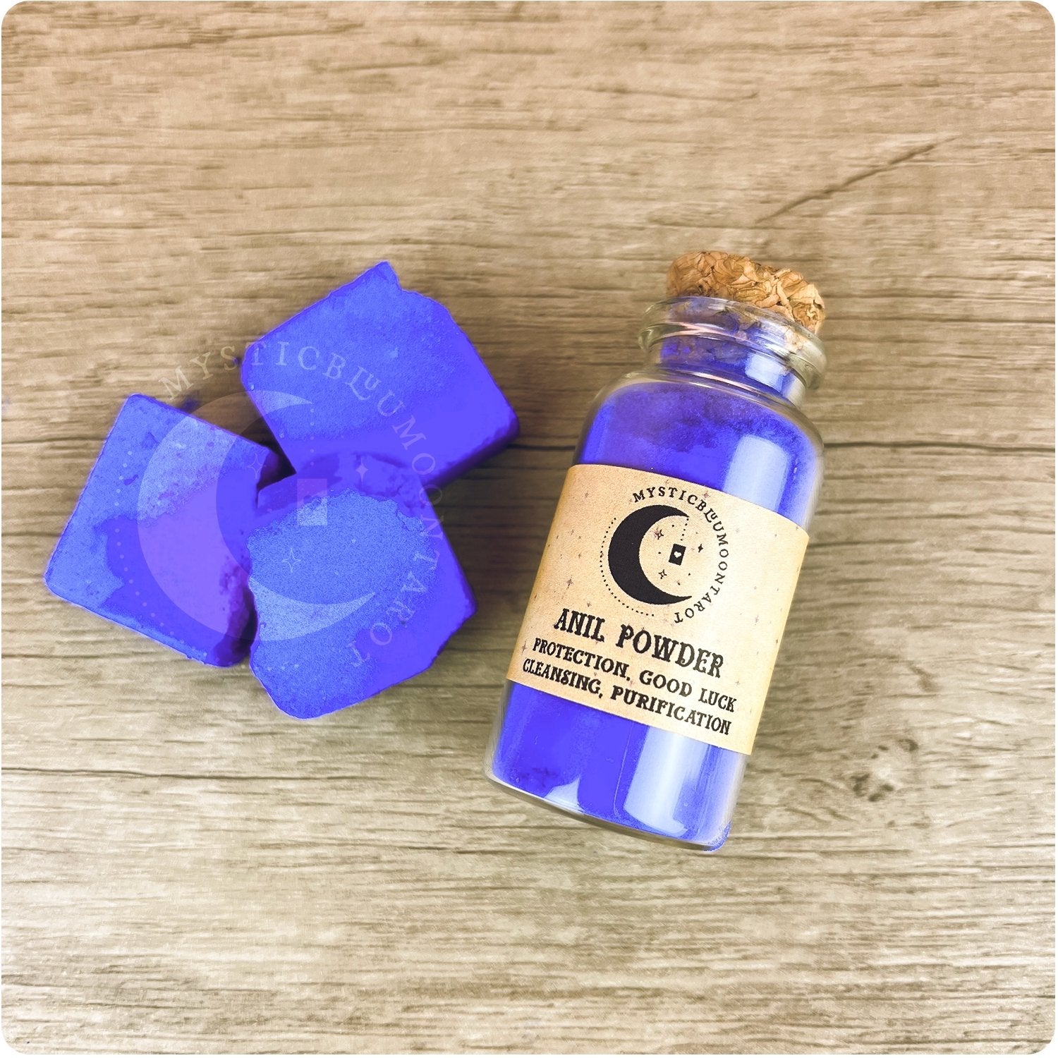 Anil Powder Corked Vial | Powerful Cleansing Powder | Handmade - MysticBluuMoonTarot