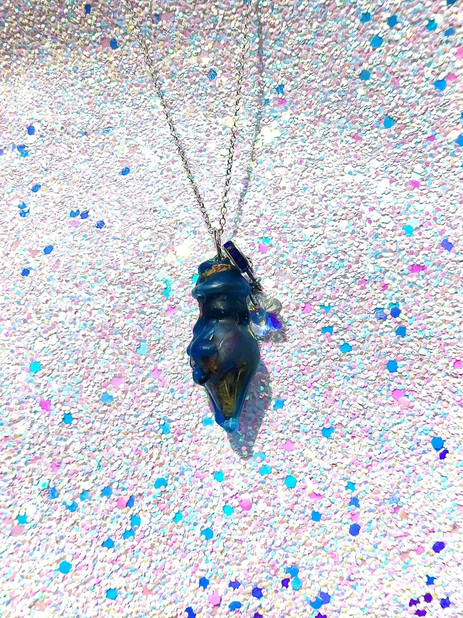 Anti Anxiety Spell Bottle Necklace Keychain - Intention Spell Remove Depression - Empath Oil - Positive Energy Silver Plated Chain - MysticBluuMoonTarot