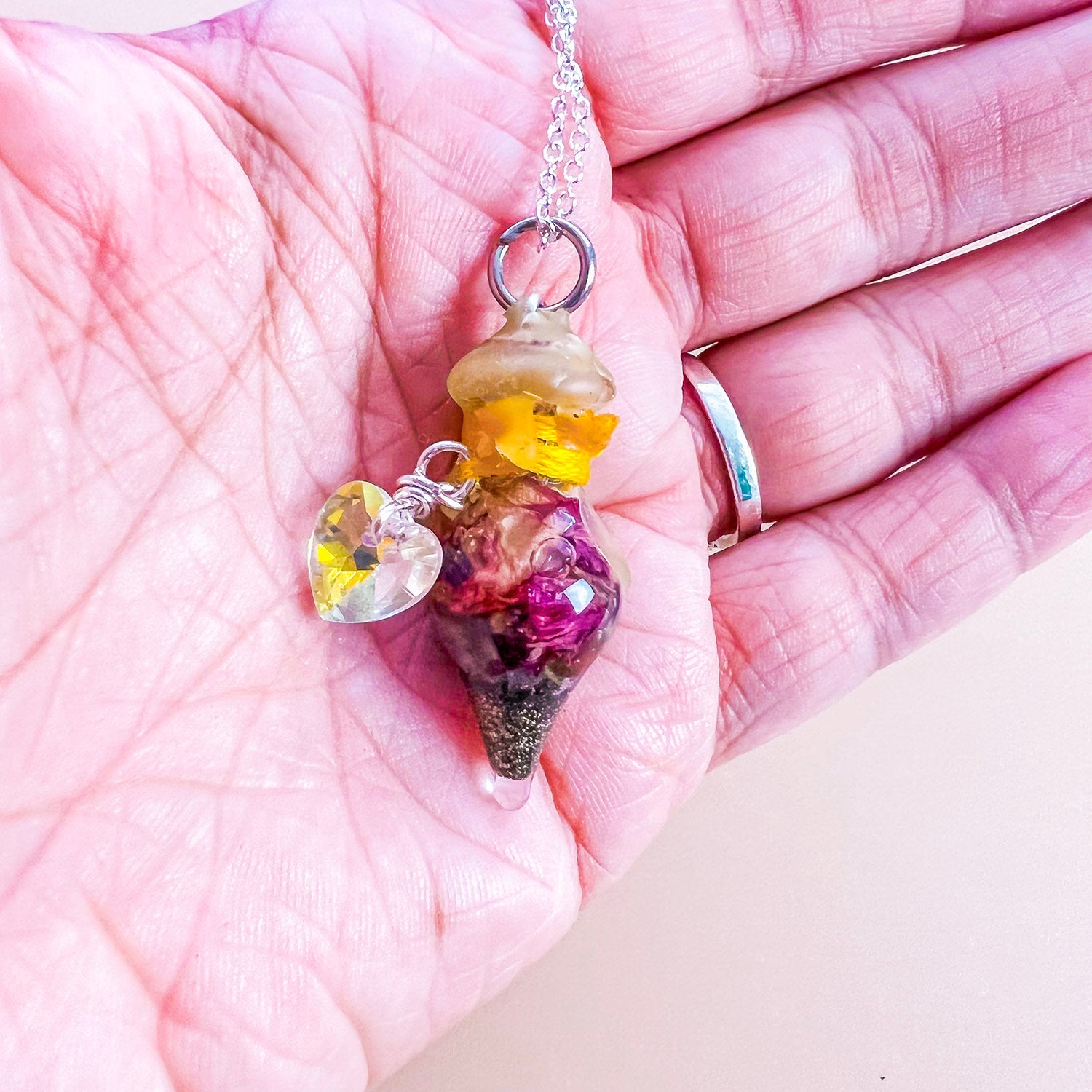 Beauty Spell Jar Necklace | Spiritual Jewelry | Silver Plated - MysticBluuMoonTarot