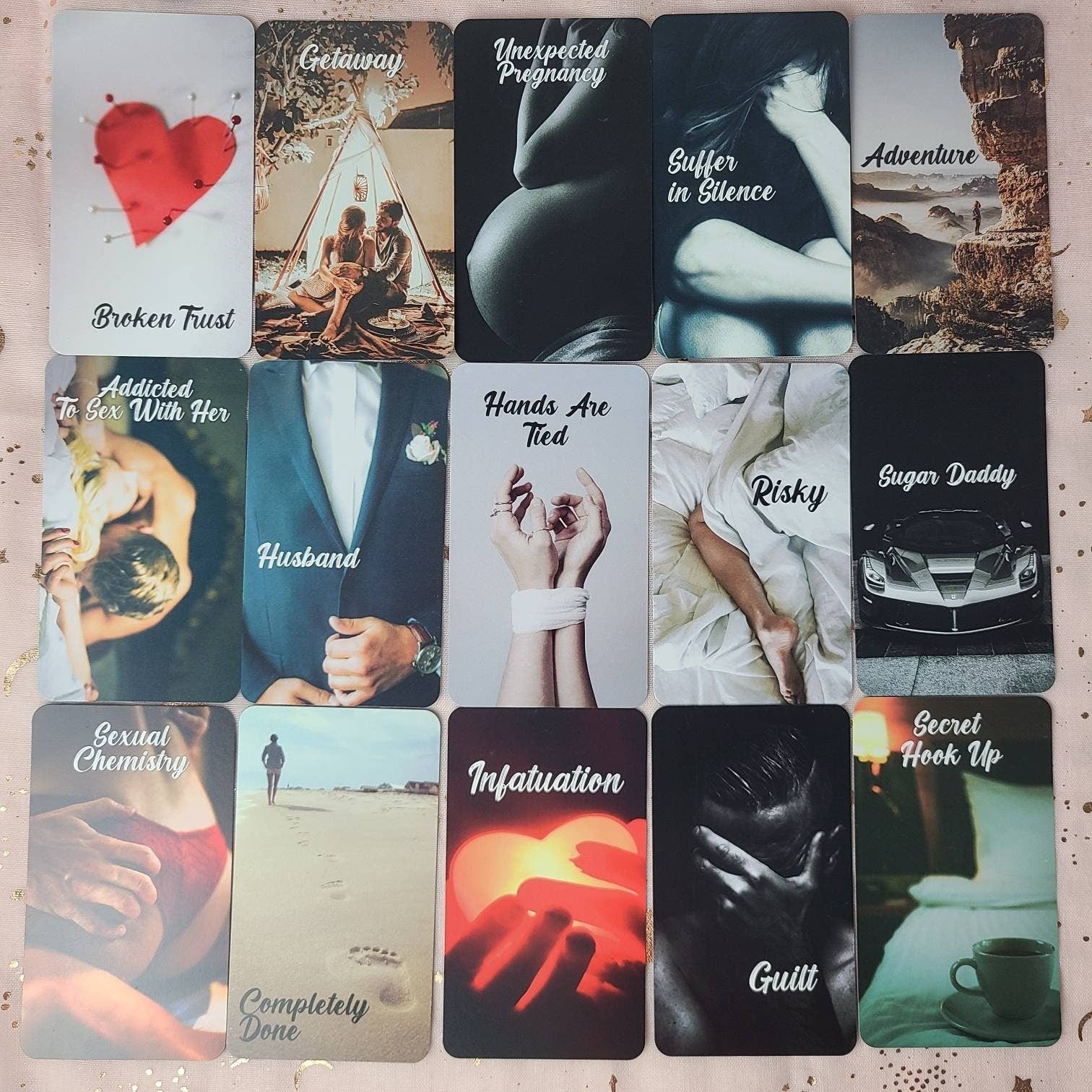 Deadly Affairs LOVE TRIANGLE Oracle Deck 78 Cards Situations Oracle Deck Third Party Love Oracle Deck Messages - MysticBluuMoonTarot