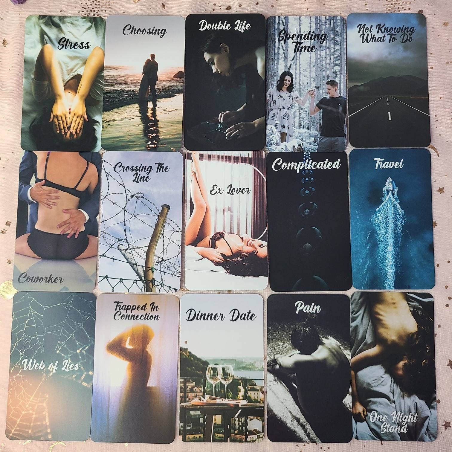 Deadly Affairs LOVE TRIANGLE Oracle Deck 78 Cards Situations Oracle Deck Third Party Love Oracle Deck Messages - MysticBluuMoonTarot