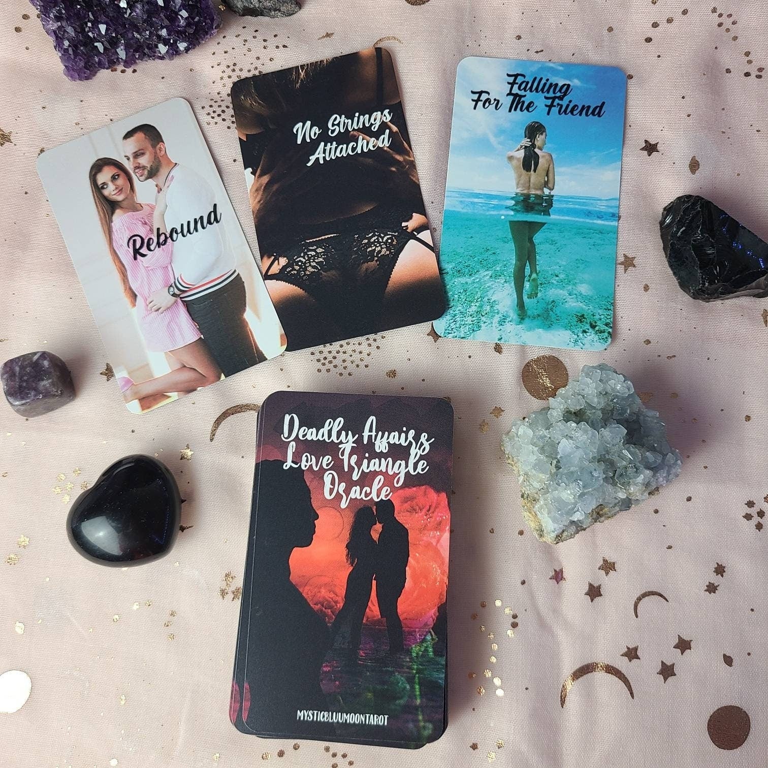 Deadly Affairs LOVE TRIANGLE Oracle Deck 78 Cards Situations Oracle Deck Third Party Love Oracle Deck Messages - MysticBluuMoonTarot