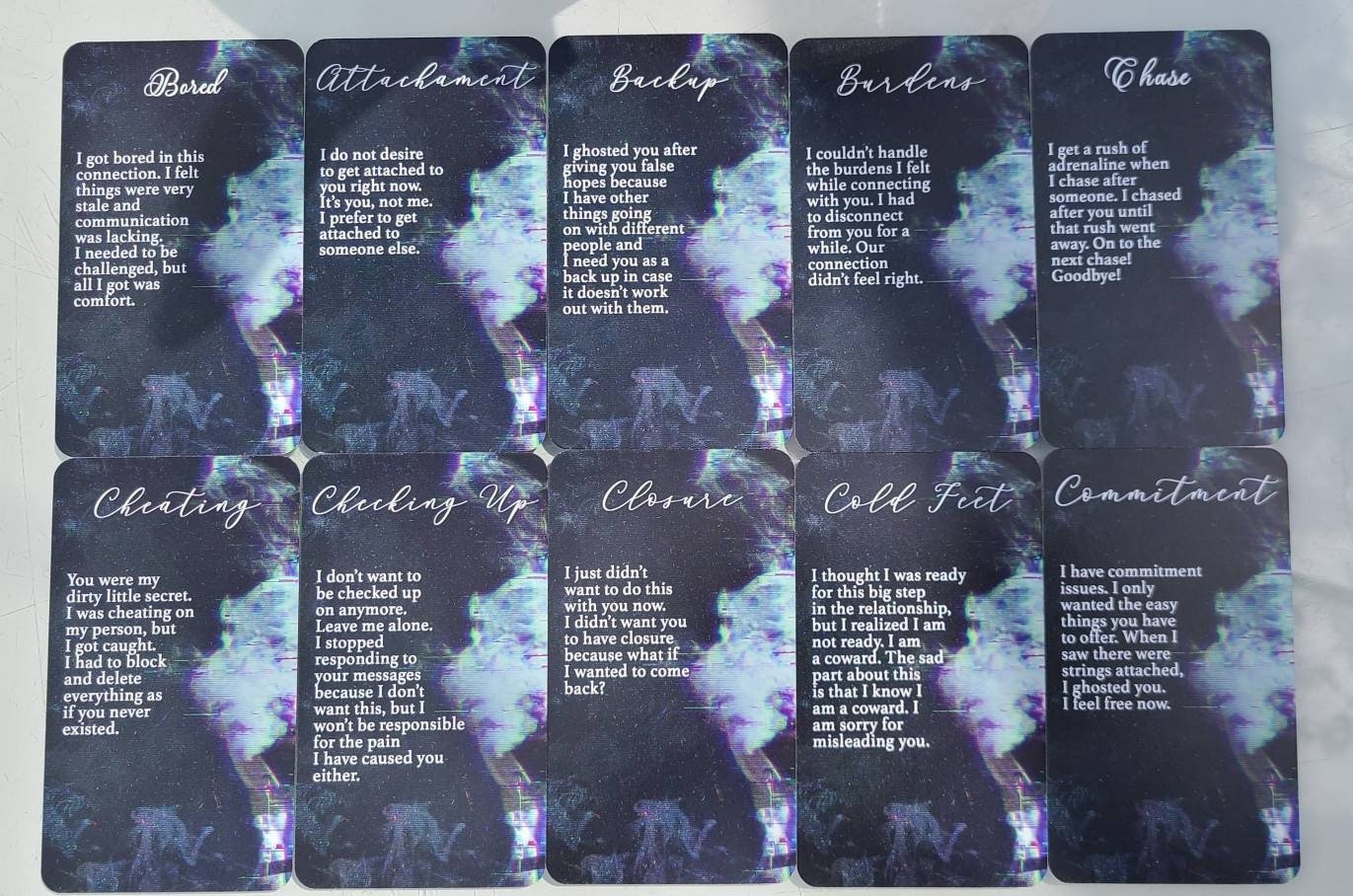 GHOSTED CONFESSIONS Oracle Deck Unspoken Truth Situations Deck Tarot Deck Twin Flame Deck Love Oracle Channeled Messages Deck 80 Cards - MysticBluuMoonTarot