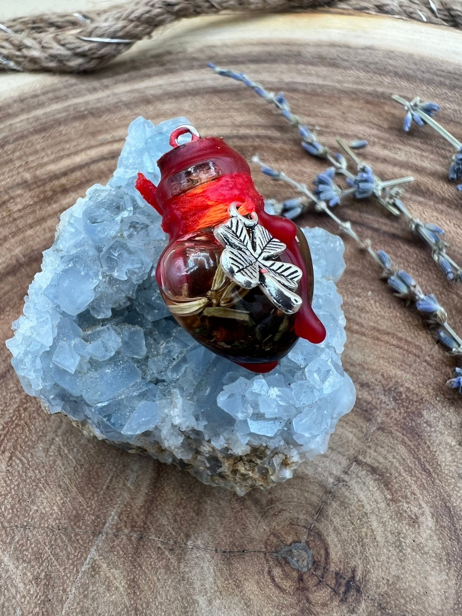 Good Luck Spell Jar Necklace - Intention Spell Attract Luck - Money Drawing Oil - Positive Energy - MysticBluuMoonTarot