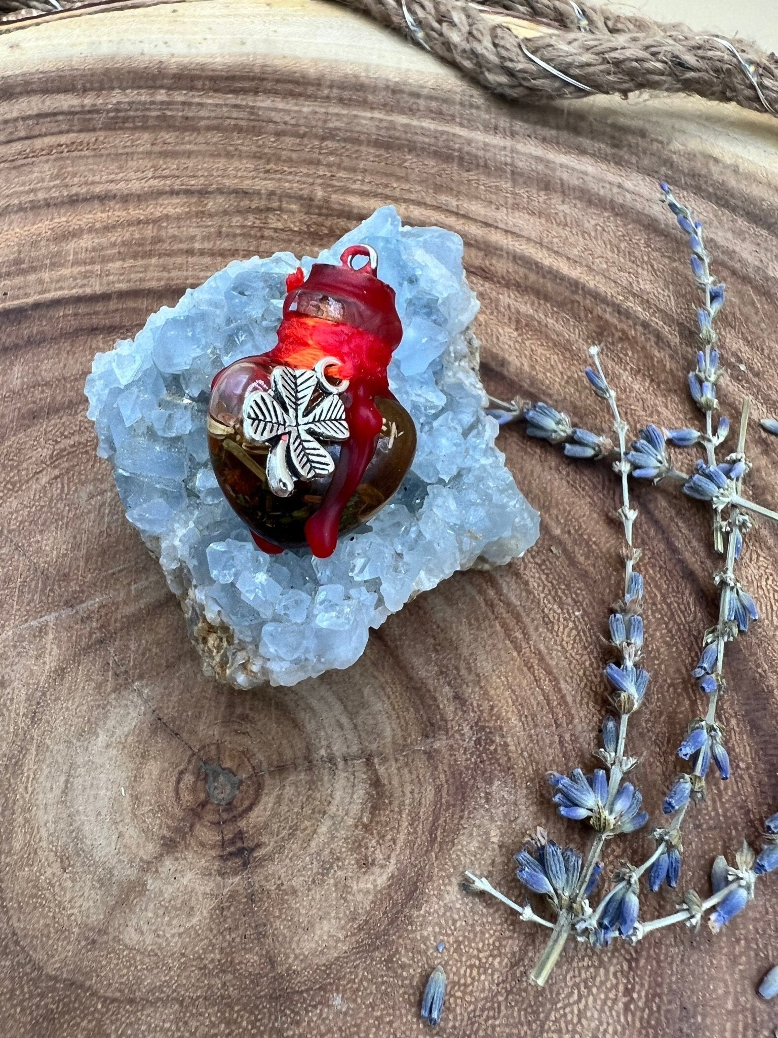 Good Luck Spell Jar Necklace - Intention Spell Attract Luck - Money Drawing Oil - Positive Energy - MysticBluuMoonTarot