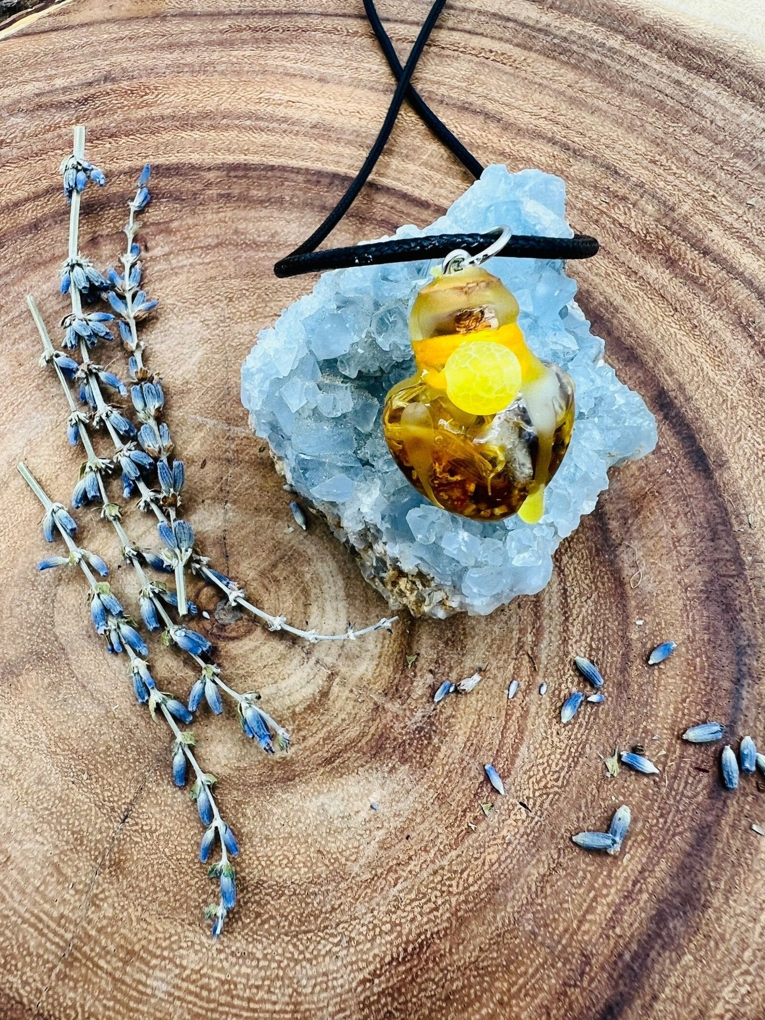 Happiness Spell Jar Necklace Intention Spell Attract Joy Abundance Happiness - Positive Energy - MysticBluuMoonTarot