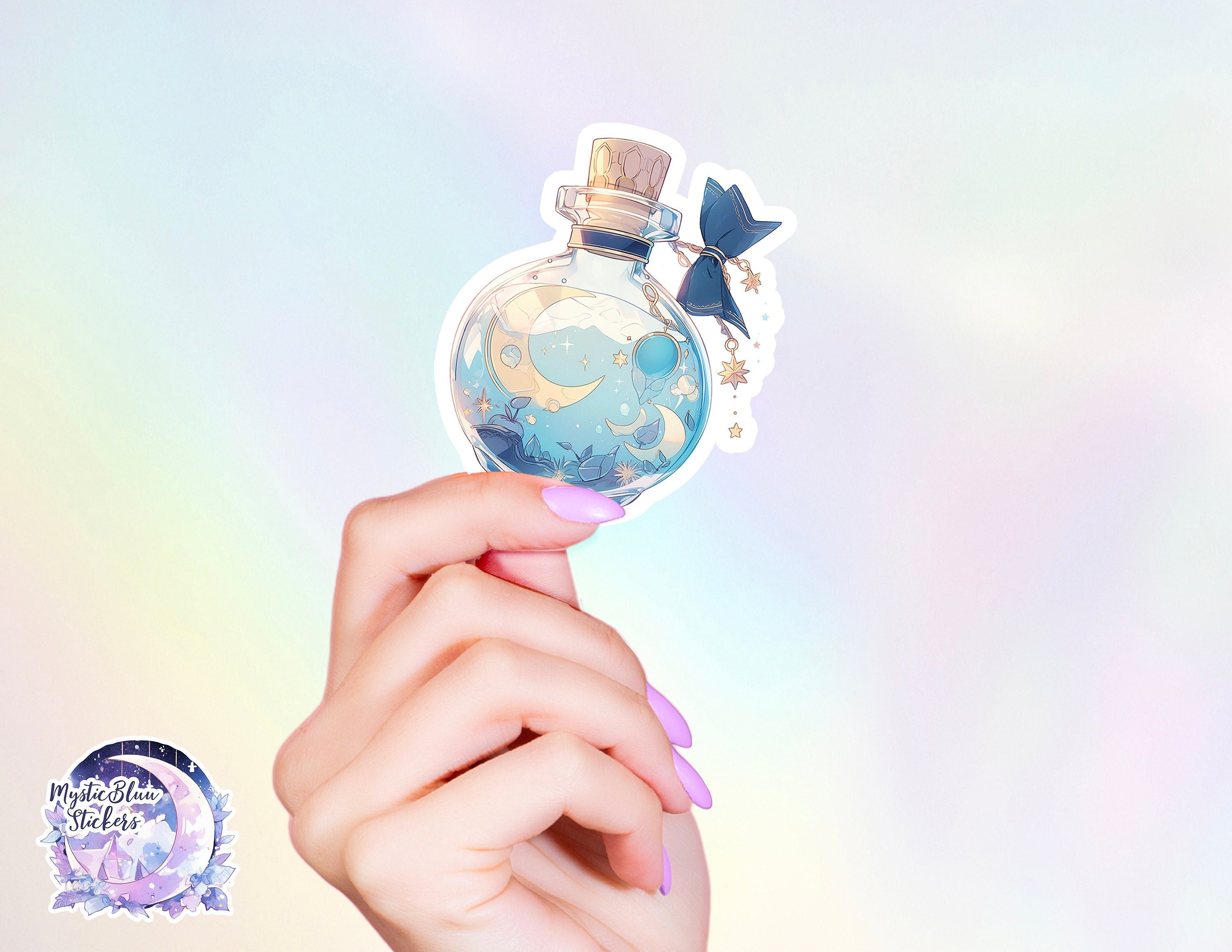 Moon Water potion sticker || witchy sticker, apothecary sticker, Laptop pastel sticker, Kindle, vinyl sticker, Phone Sticker, Water Bottle