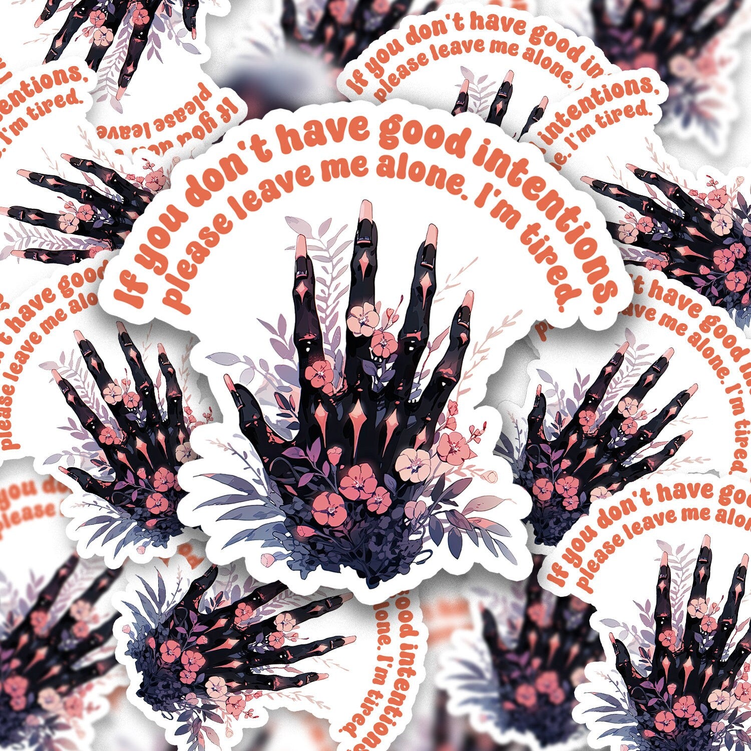 Motivational Quote Sticker || Skeleton Finger Witchy Halloween Sticker, kindle stickers, witchy decor, laptop, vinyl, pastel spooky