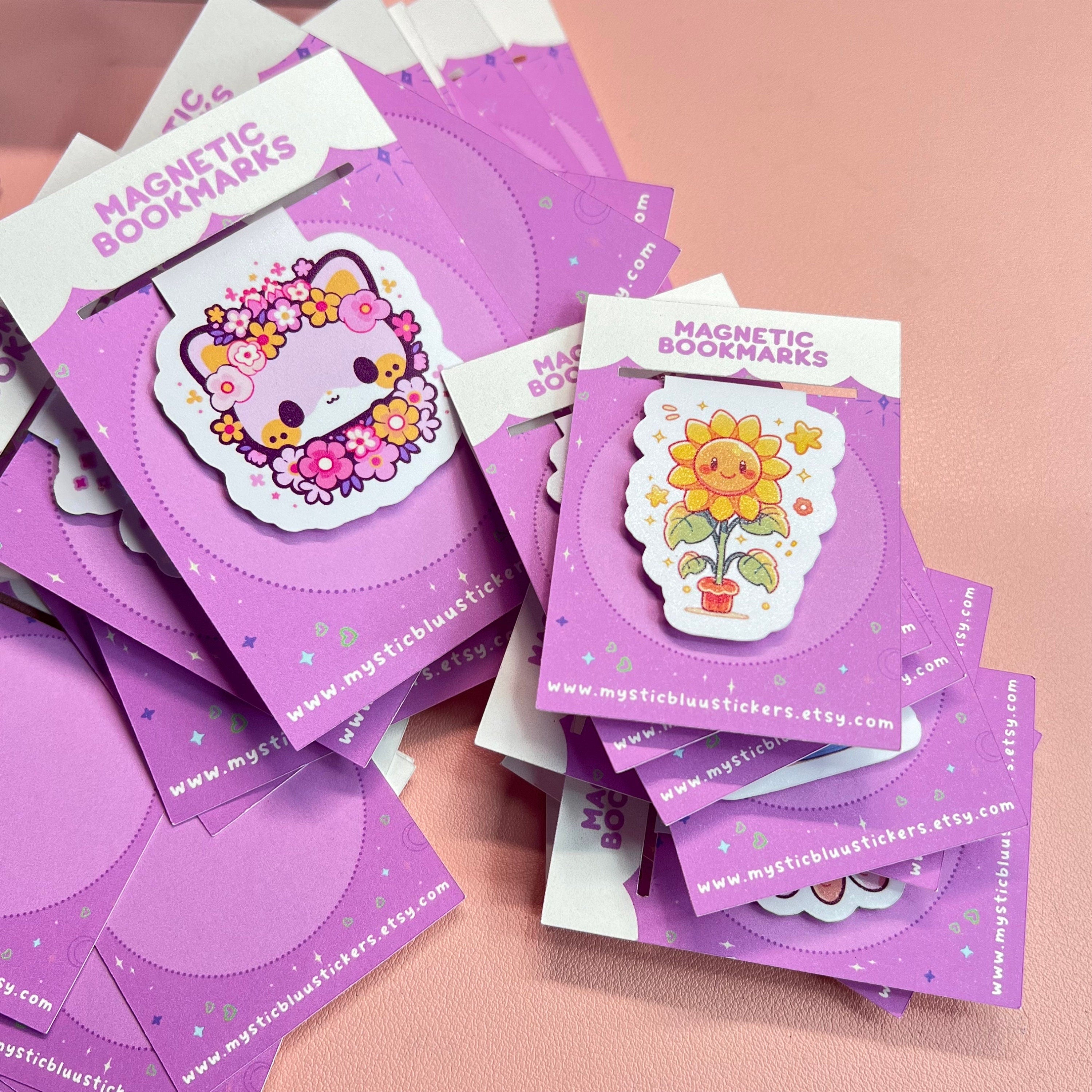 Dog Sitting on Books Magnetic Bookmark, for women, Bookish, Holographic, birthday gift for her, book lover, book accessories, booktok