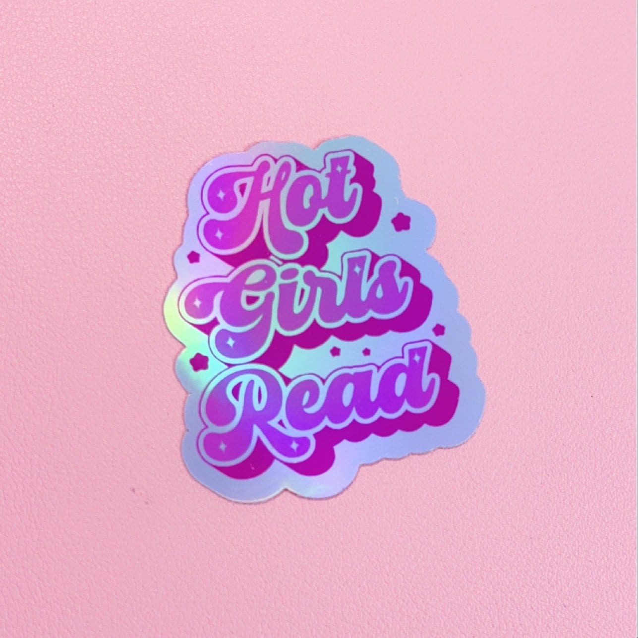 Hot Girls Read Sticker Holographic Journal Kindle Cover Booktok Bookish, Gift Book Lover, Book Stickers, iPad Tablet Waterbottle