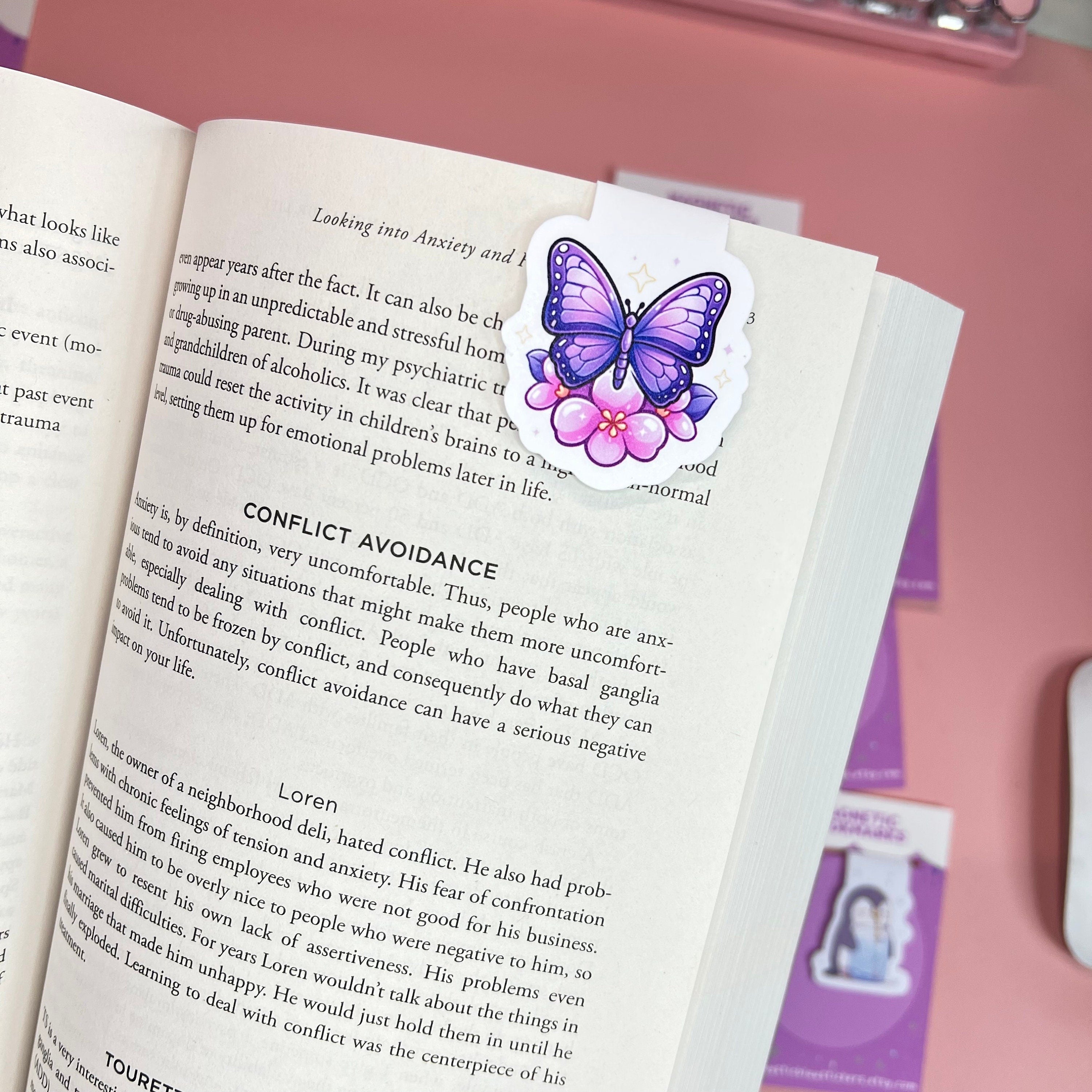 Dog Sitting on Books Magnetic Bookmark, for women, Bookish, Holographic, birthday gift for her, book lover, book accessories, booktok