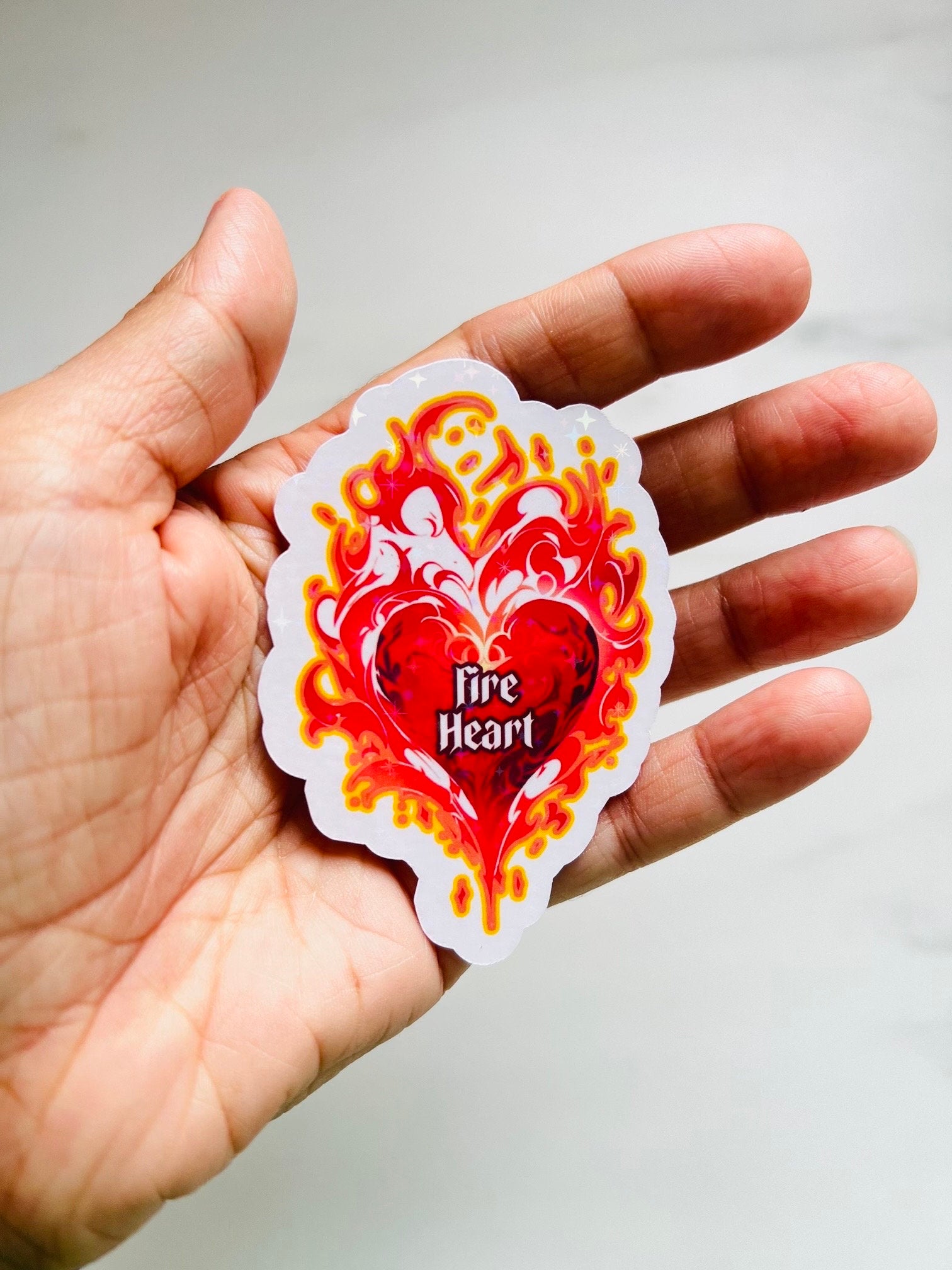 Throne of Glass Holographic Sticker Fireheart TOG Hydroflask Sticker, SJM laptop sticker, kindle booktok bookish, waterbottle