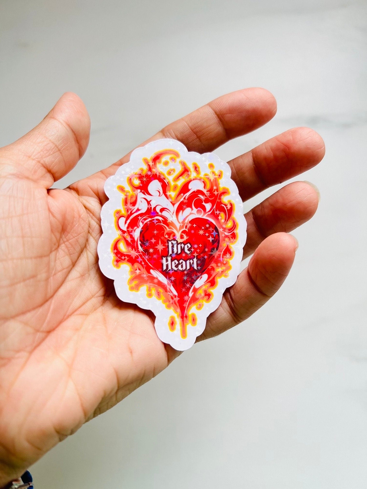 Throne of Glass Holographic Sticker Fireheart TOG Hydroflask Sticker, SJM laptop sticker, kindle booktok bookish, waterbottle