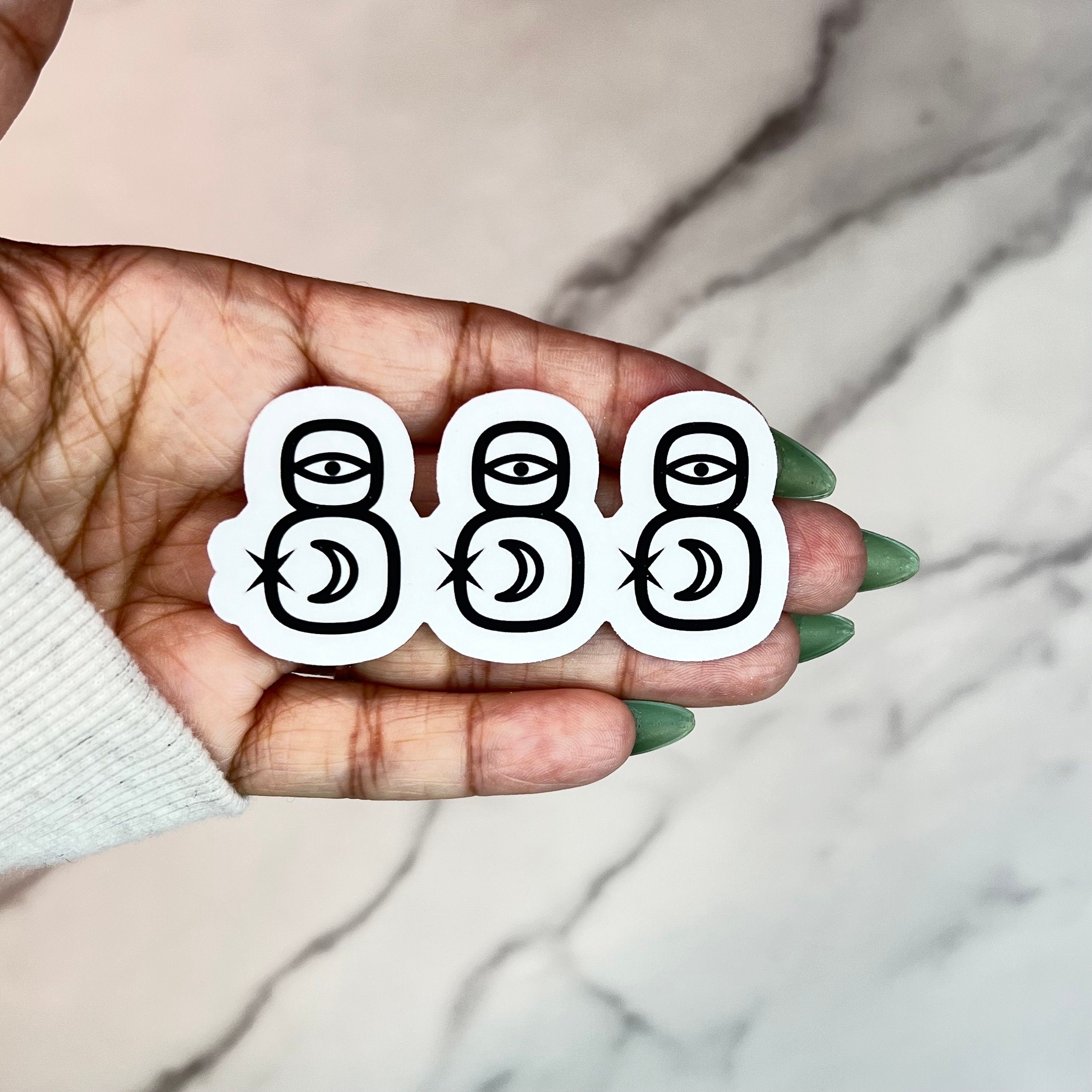 Angel Numbers Stickers 777 555 333 666 Witchy Tarot Sign Meaning, kindle stickers, hydroflask laptop, die cut one piece sticker