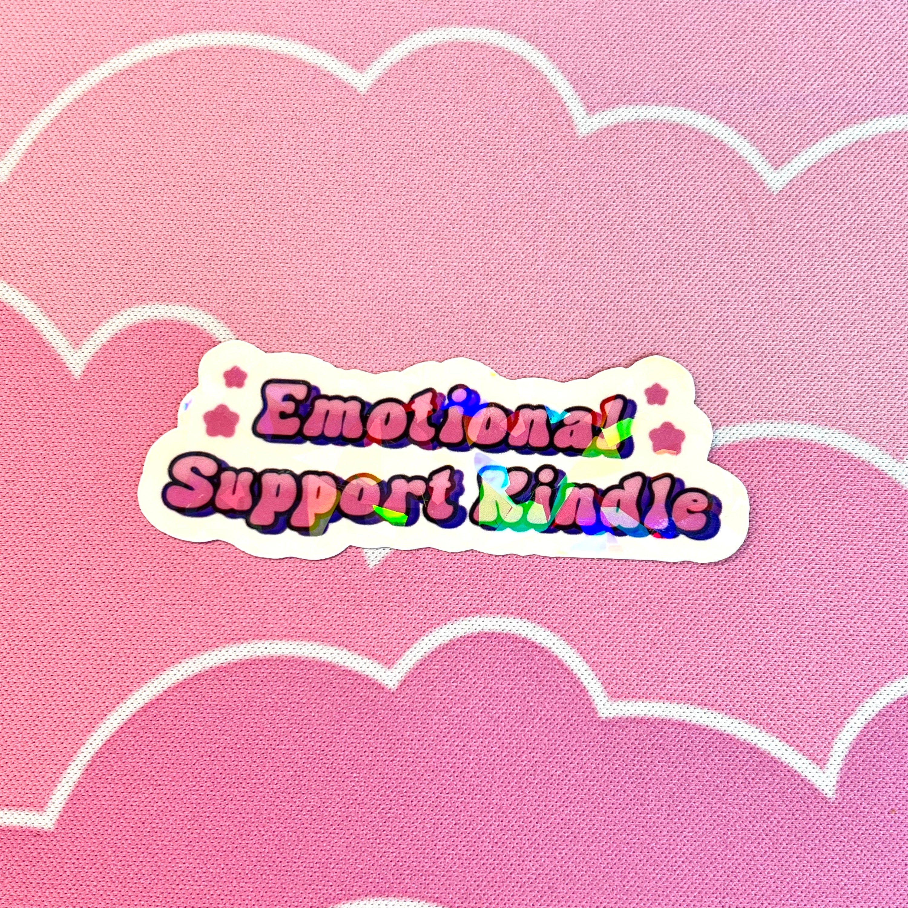pink emotional support kindle sticker holographic bookish sticker kindle stickers books lover gifts booktok books sticker smut stickers