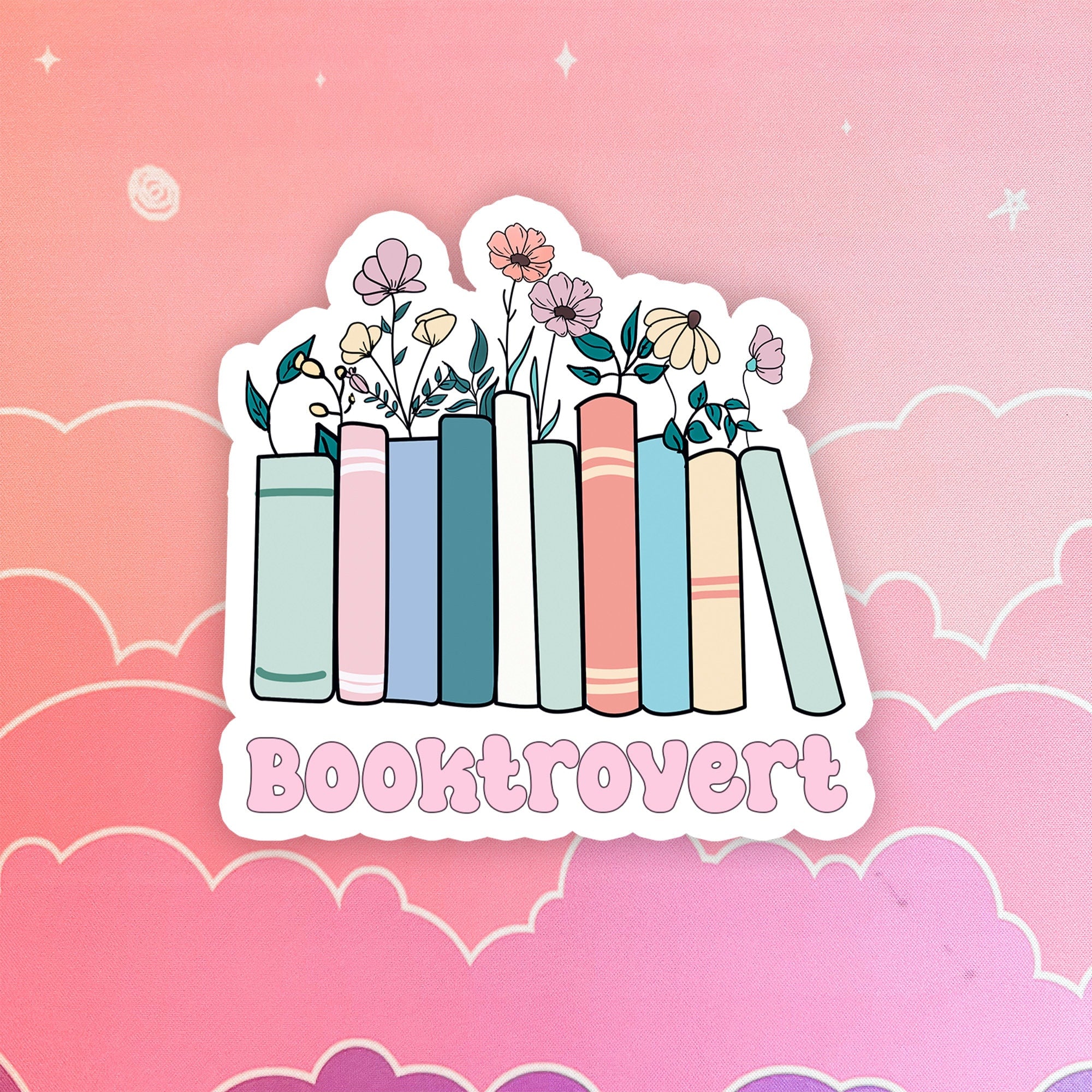 Booktrovert sticker, kindle, book nerd, water bottle, hydroflask, book worm, reading quotes, book lover gift, cute introvert stickers