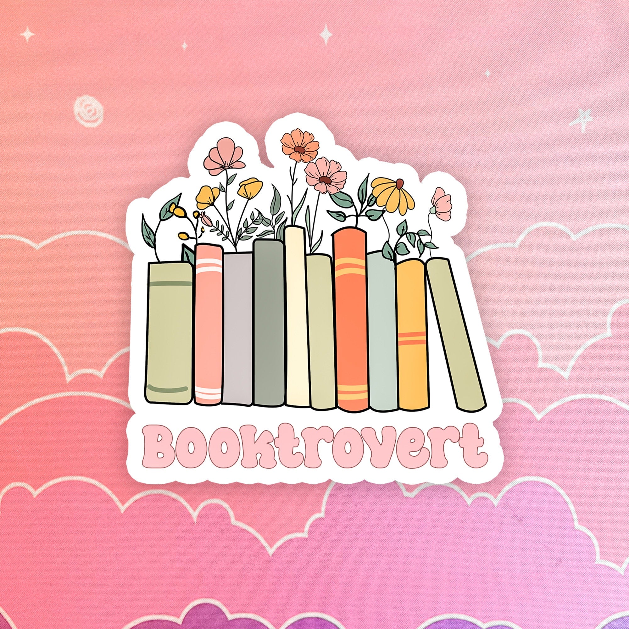 Booktrovert sticker, kindle, book nerd, water bottle, hydroflask, book worm, reading quotes, book lover gift, cute introvert stickers