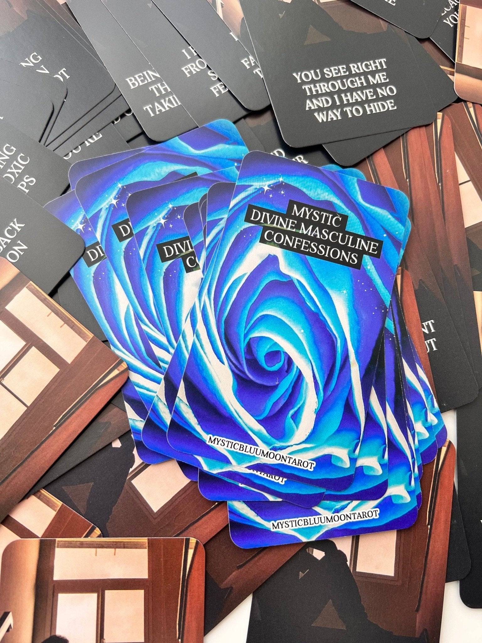 Mystic Divine Masculine Oracle Deck | Confessions Messages Deck | Twin Flame Deck | Love Oracle Cards 78 Cards - MysticBluuMoonTarot
