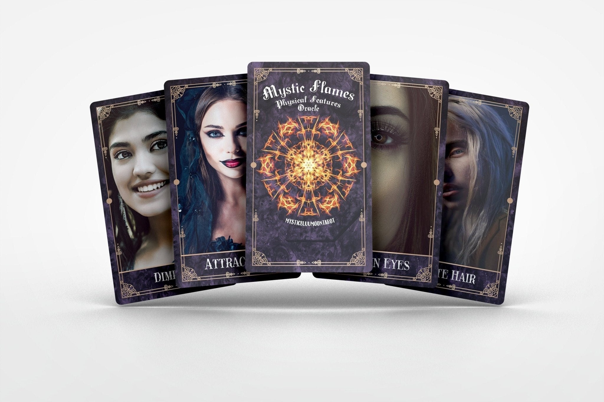 Mystic Flames Oracle Deck Physical Features Tarot Deck Oracle Card Love Gothic Style Traits - MysticBluuMoonTarot