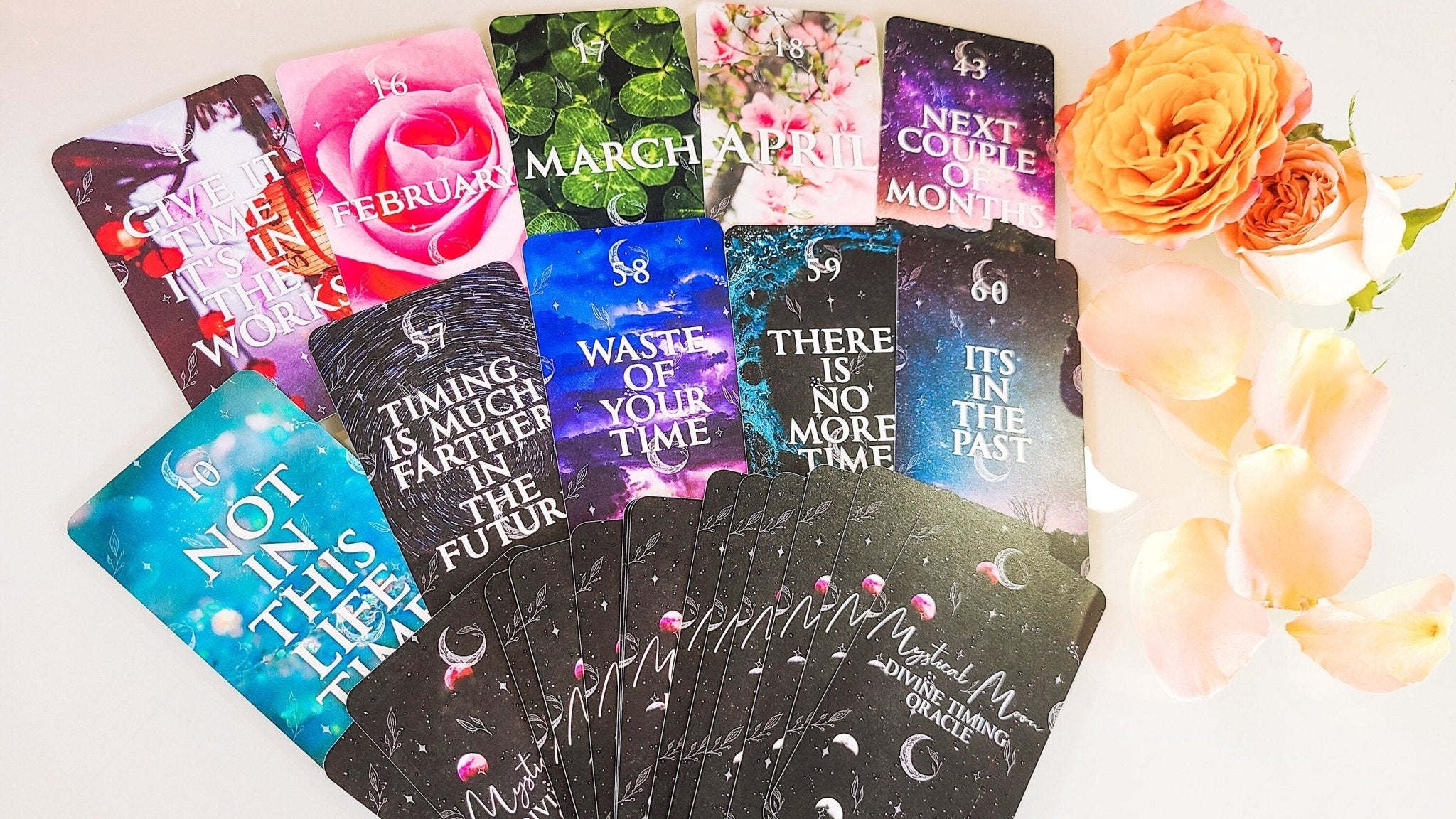Mystical Moon Divine Timing Oracle Deck Situations Twin Flame Deck Tarot Card Tarot Deck Oracle Cards Soulmate Karmic - MysticBluuMoonTarot