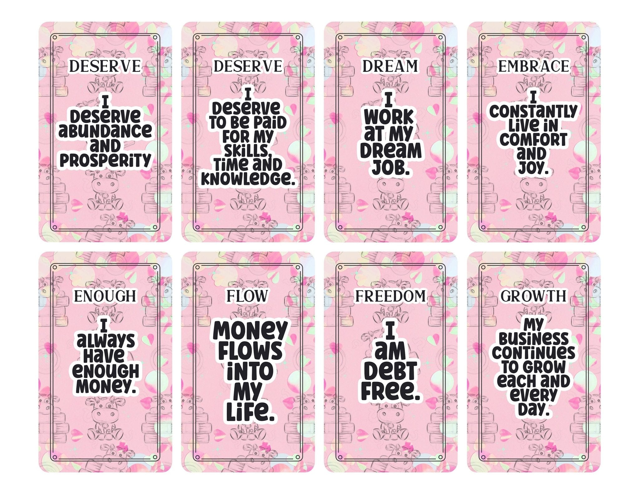 Printable Oracle Deck Career Affirmations - Digital File 54 Oracle Cards - Twin Flame Love Oracle - Tarot - INSTANT DOWNLOAD - MysticBluuMoonTarot