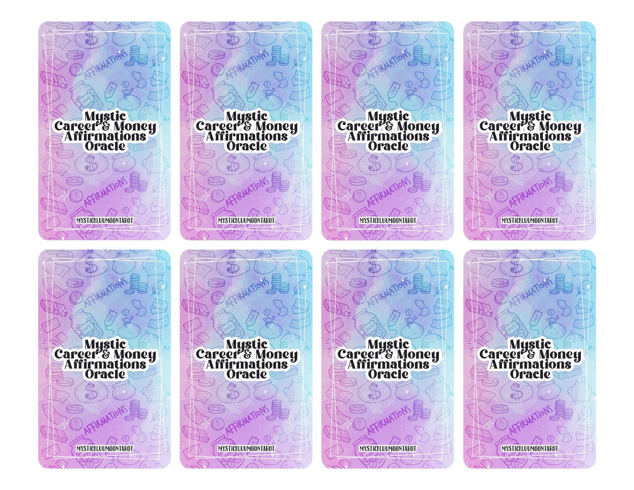 Printable Oracle Deck Career Affirmations - Digital File 54 Oracle Cards - Twin Flame Love Oracle - Tarot - INSTANT DOWNLOAD - MysticBluuMoonTarot
