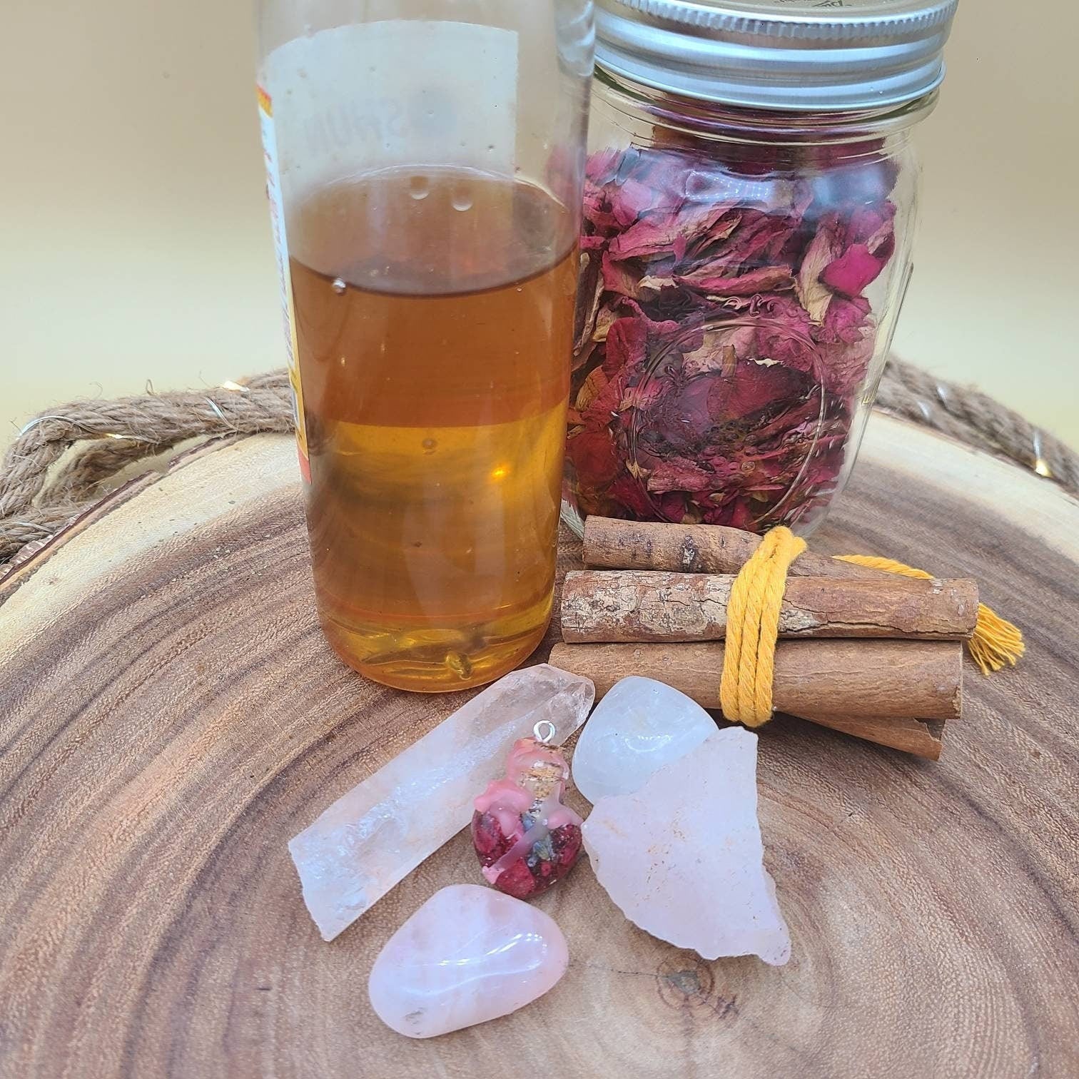 Self Love Spell Jar Necklace Love Intention Sweet Romance Draw In Love Oshun Positive Beautiful Energy Gift - MysticBluuMoonTarot
