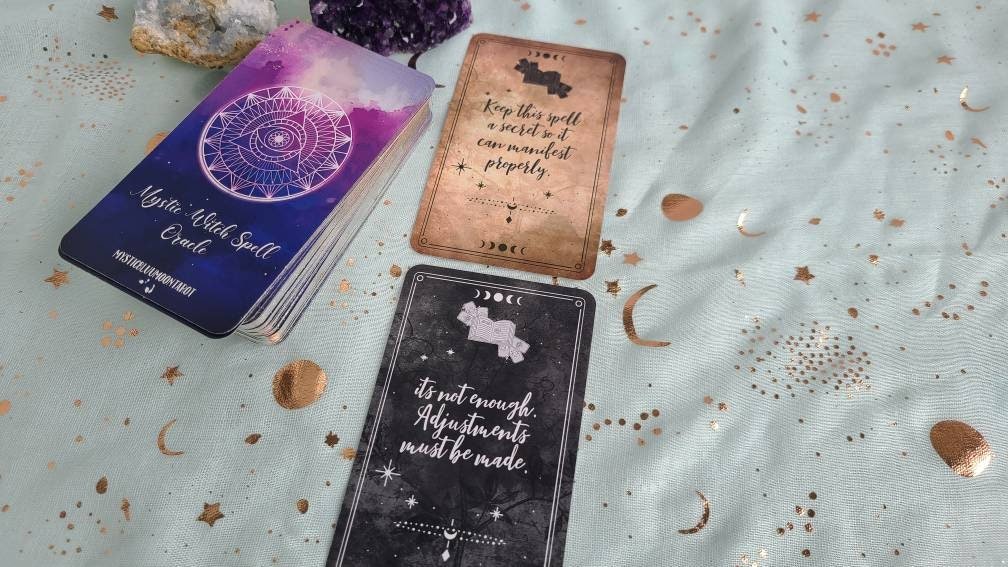 Spells Oracle Deck Mystic Witch Twin Flame Deck Love Oracle Deck Messages Situations Deck Card Deck - MysticBluuMoonTarot