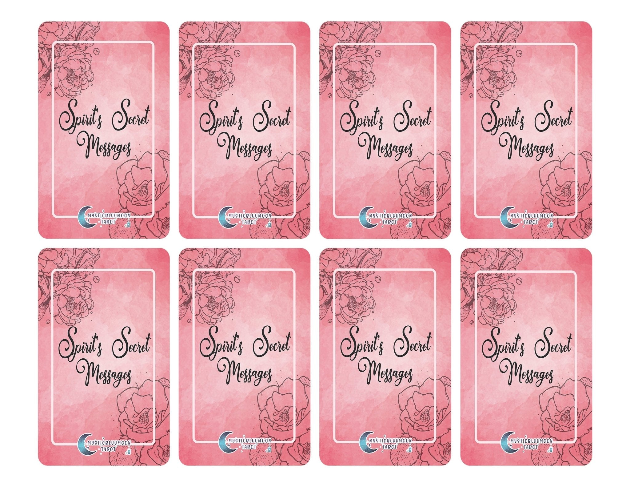 Spirit's Secret Messages Printable Oracle Deck - Digital File 68 Cards - Twin Flame Love Oracle - Tarot - INSTANT DOWNLOAD - MysticBluuMoonTarot