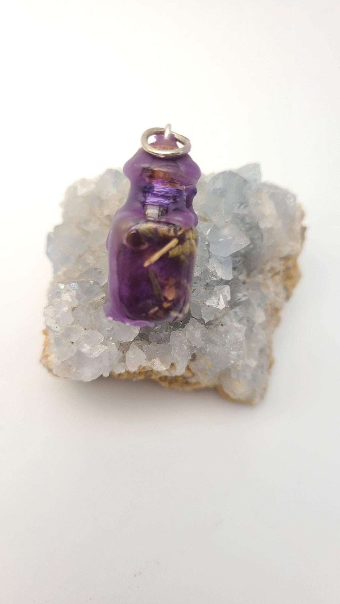 Third Eye Spell Jar Necklace - Psychic Energy - Tarot Reading Divination Oil Clairvoyance - Positive Energy - MysticBluuMoonTarot