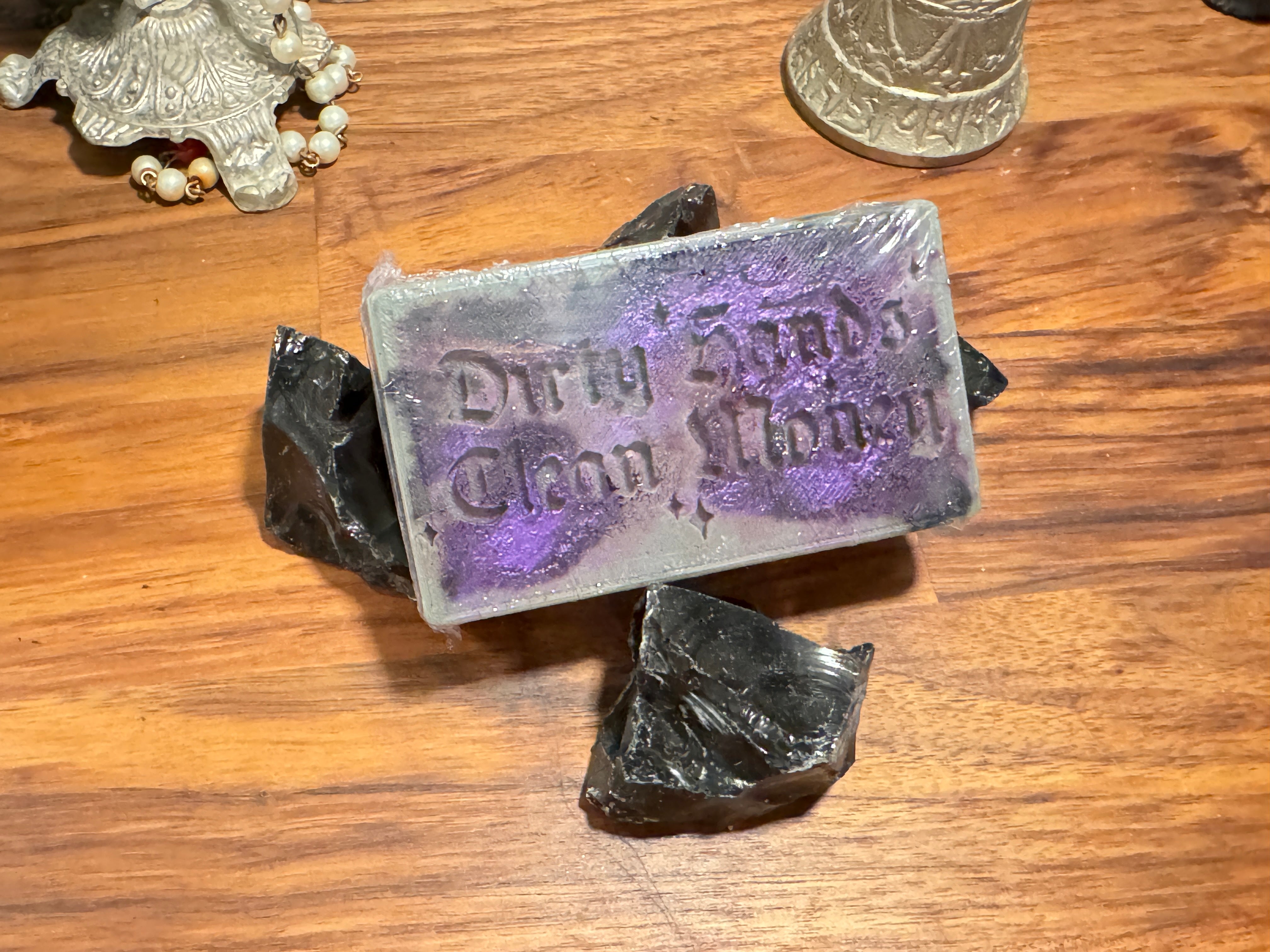 Dirty Hands Clean Money Soap | Organic Goat Milk Soap for Energy Cleansing & Banishing | Handmade Metaphysical Witchcraft Soap