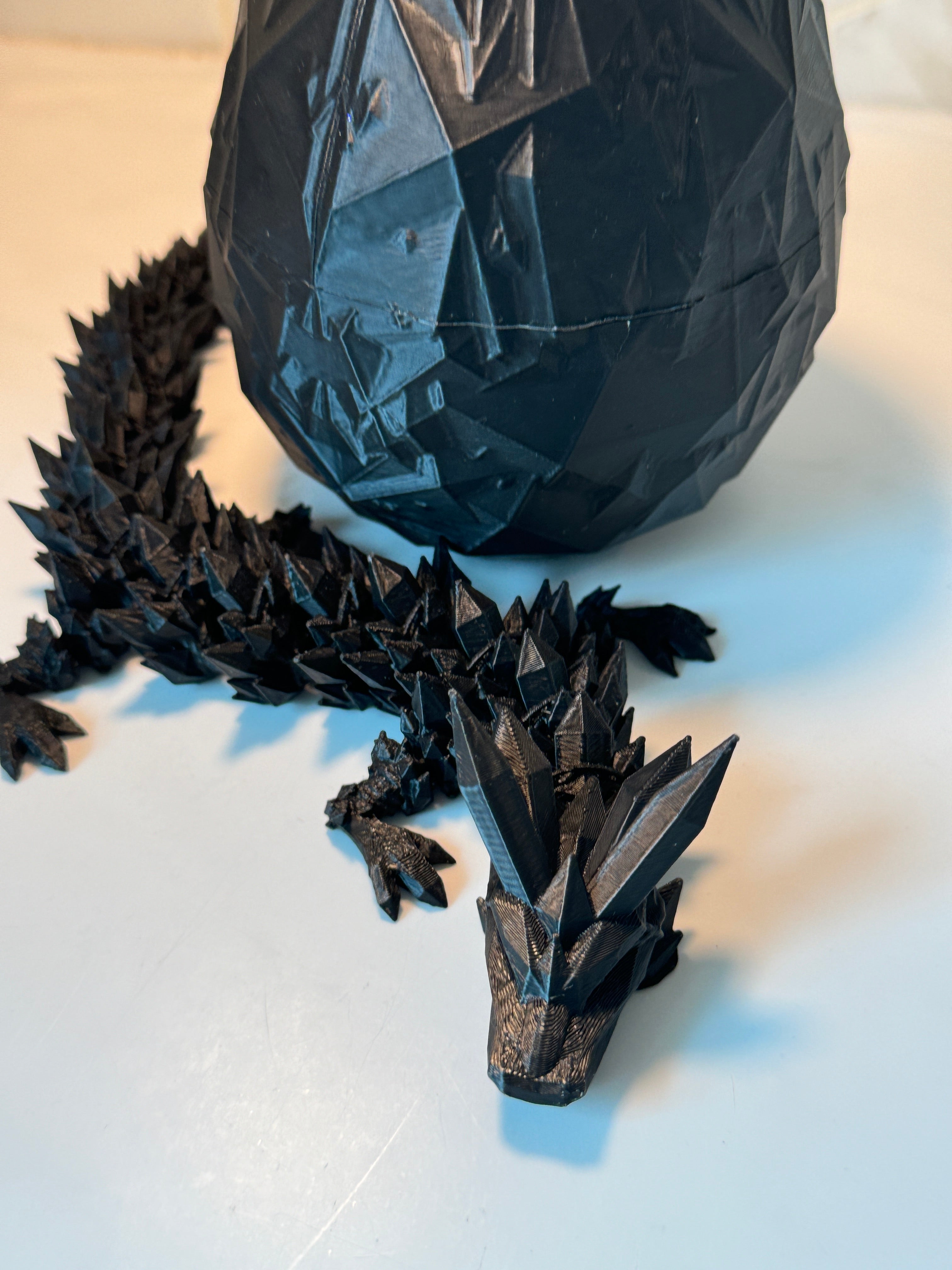 Black 3D Dragon Fidget Toy, Articulated Flexible Dragon Toy, Handmade Crystal Dragon, Gift For boyfriend, kids, Bookshelf Decor