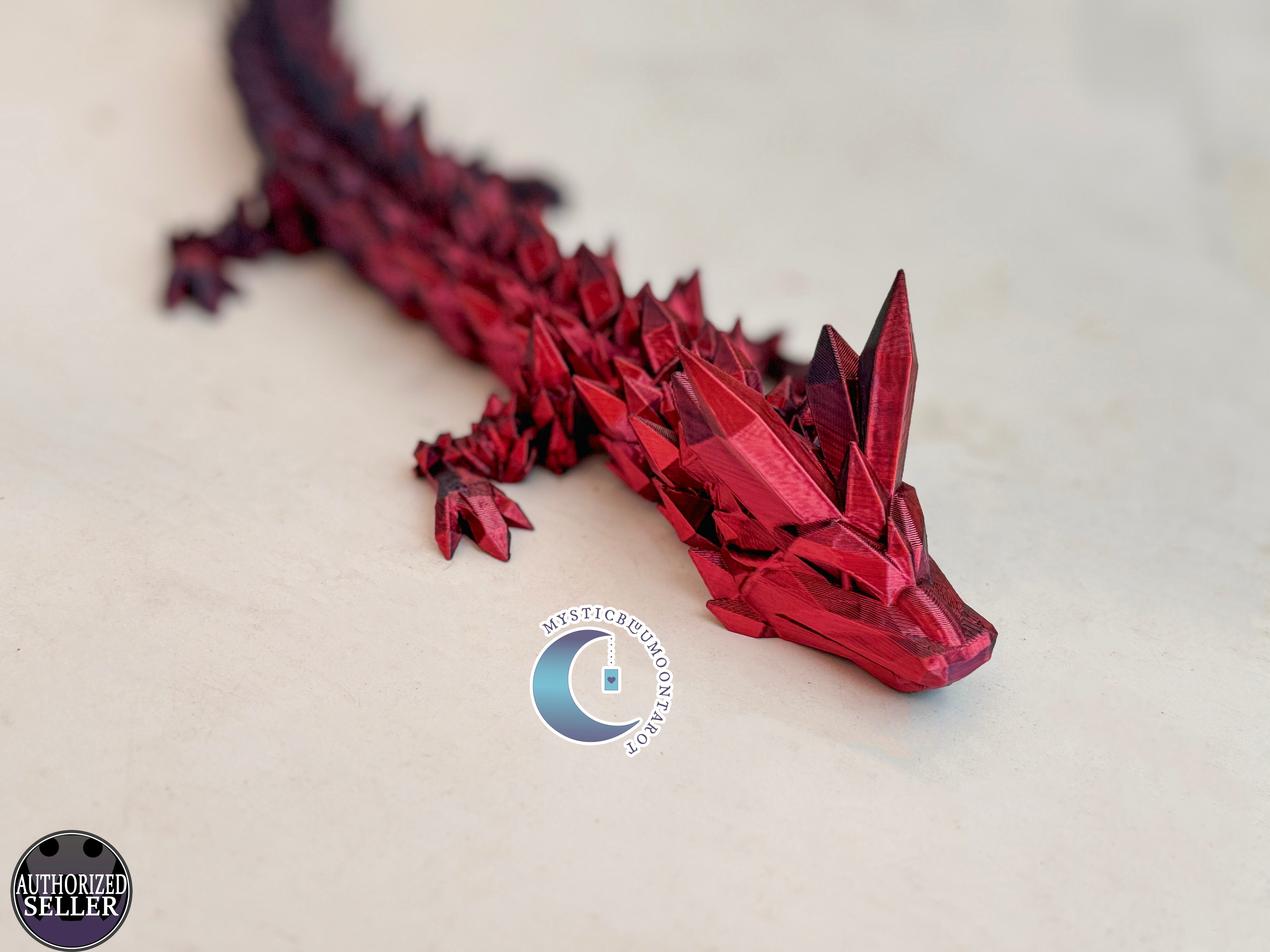 3D Printed Articulated Crystal Dragon  | Crystal Gem Dragon | Fairy Dragon | Fidget | Rainbow Dragon | As seen on Tiktok, Sensory toys