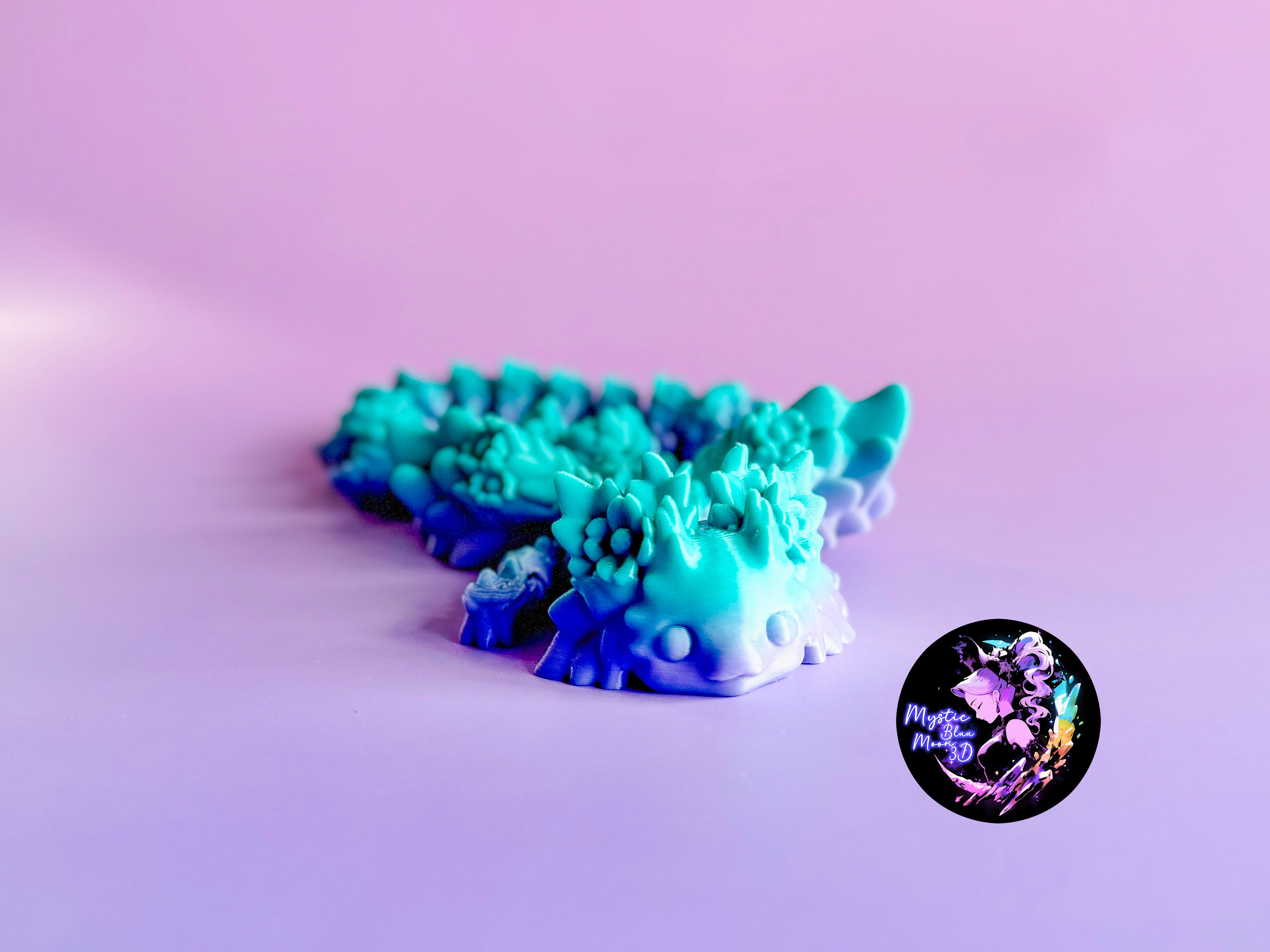 12in Axolotl 3D Dragon Fidget Toy, Colored Articulated Flexible Dragon Toy, Handmade Crystal Dragon, Gift For boyfriend, kids, Bookshelf Decor (Copy)